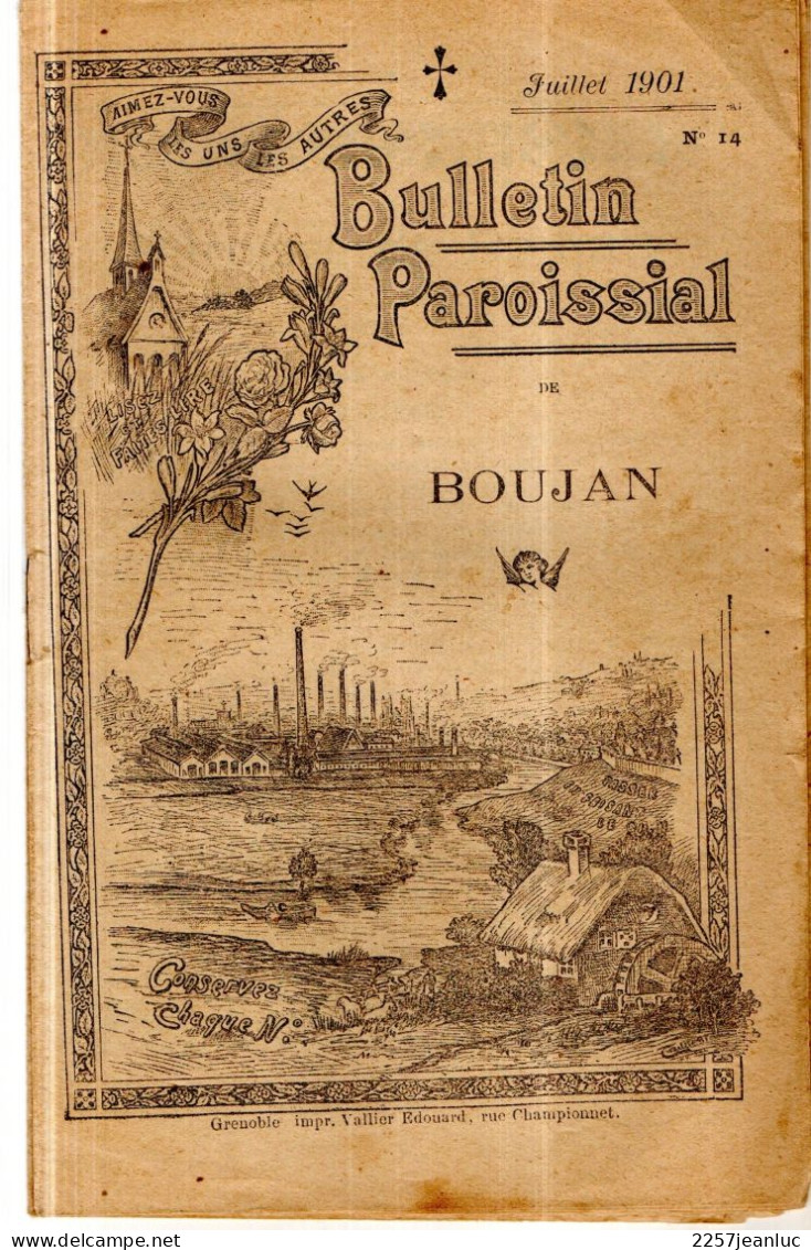 Bulletin Paroissial De Boujan Sur Libron De Juillet  1901.n : 14 De 12 Pages - Documents Historiques