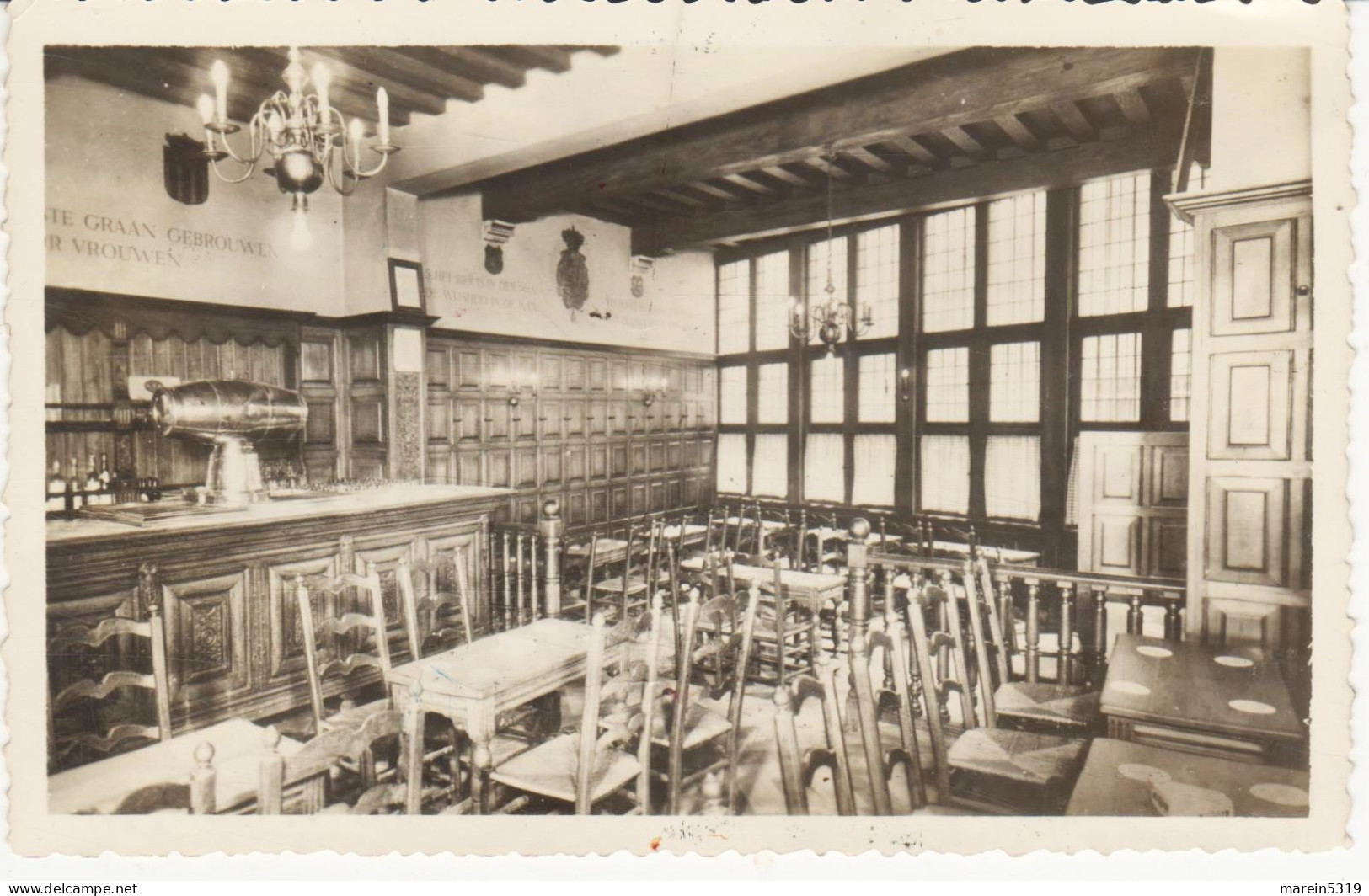 Mechelen  " Oude Fotokaart  - " In De PEKTON " Stamcafé Van Beethoven - Binnenzicht - 1 - Zie Scans - Malines