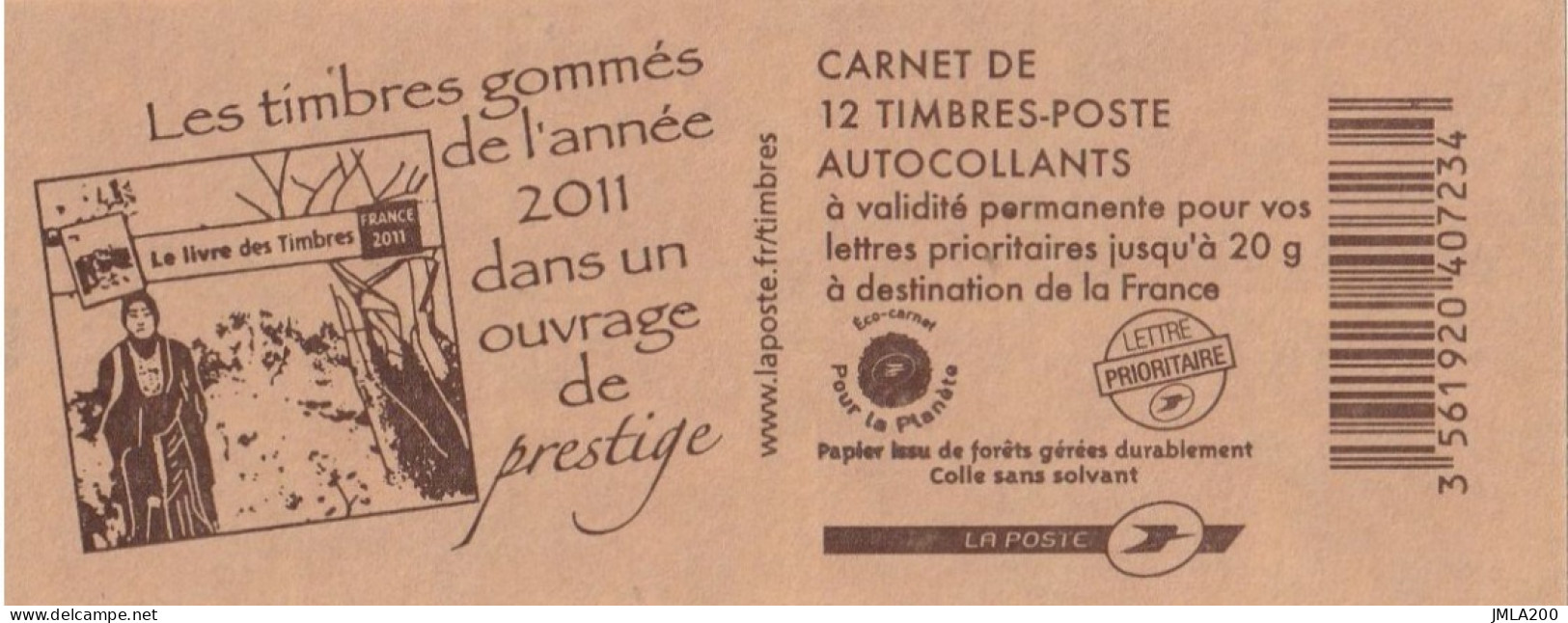 France 2011 590-C3- Type Marianne De Beaujard Le Livre Des Timbres 2011. - Modern : 1959-...