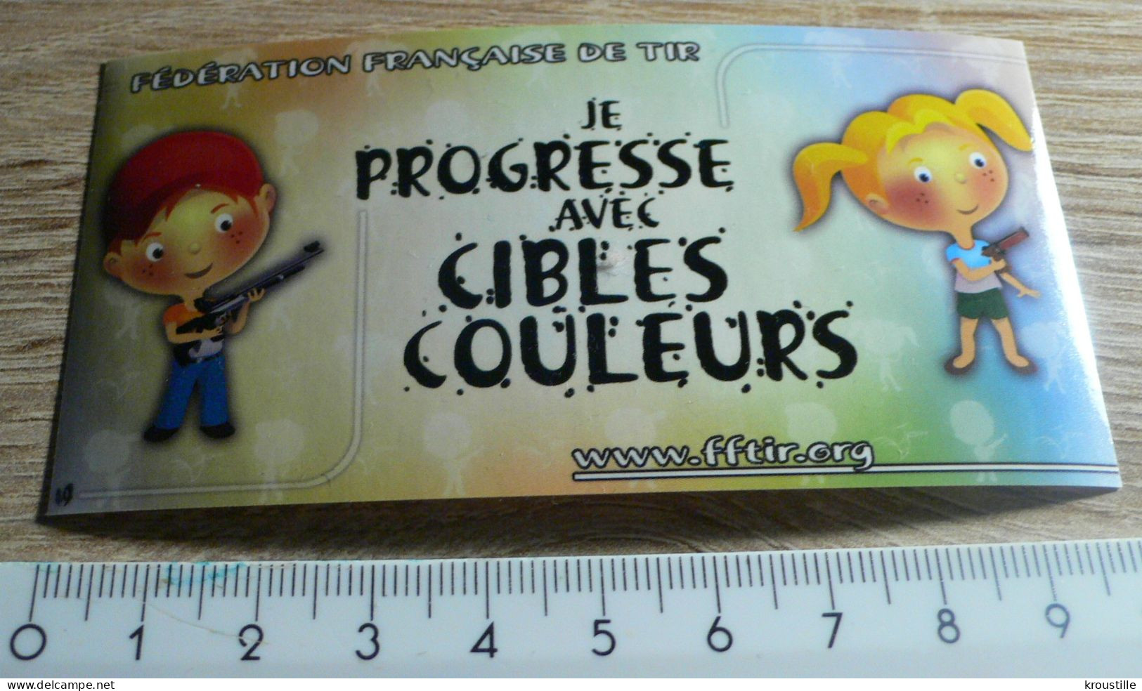AUTOCOLLANT FEDERATION FRANCAISE DE TIR - JE PROGRESSE AVEC CIBLES COULEURS - Stickers