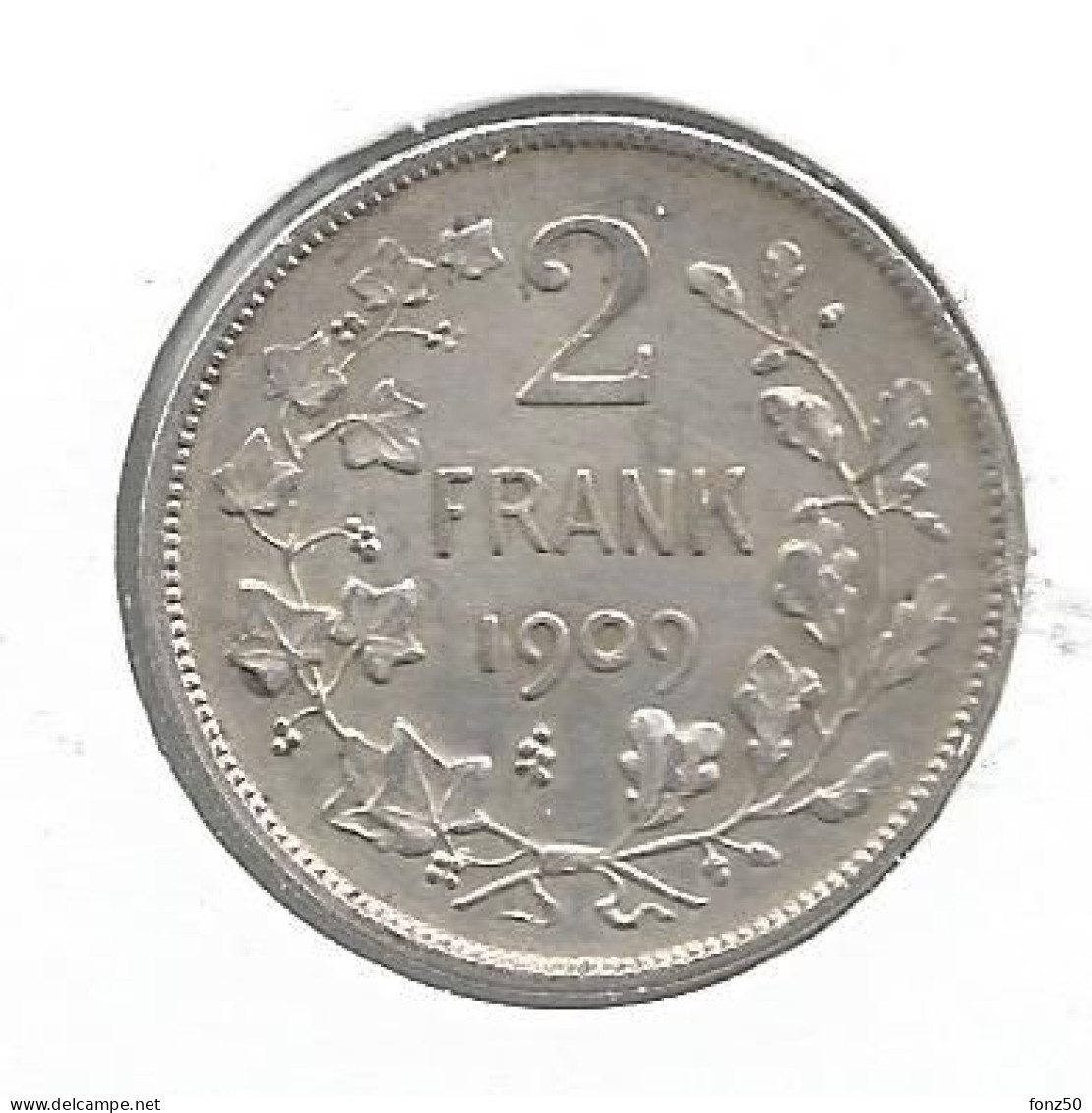 LEOPOLD II * 2 Frank 1909 Vlaams  Met Punt * Prachtig * Nr 12862 - 2 Francs