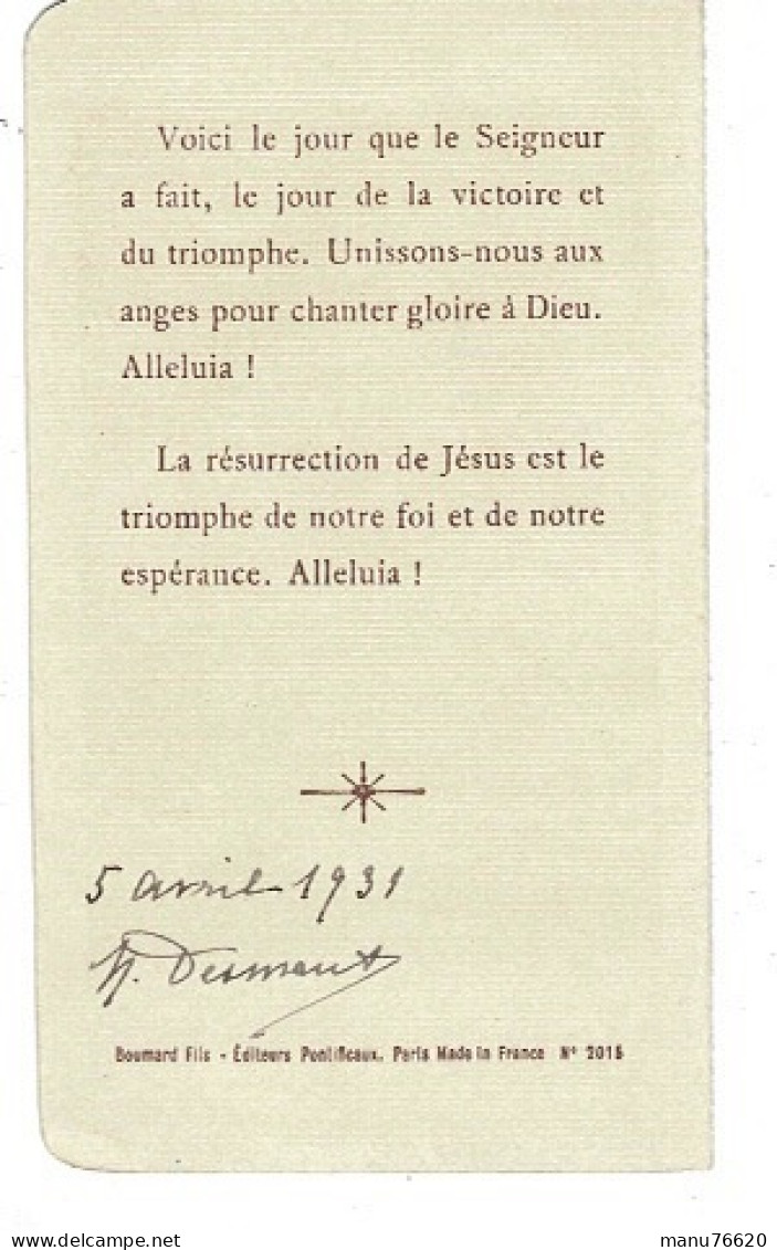 IMAGE RELIGIEUSE - CANIVET : Joyeuses Pâques , Alleluia En 1931 - France . - Religione & Esoterismo