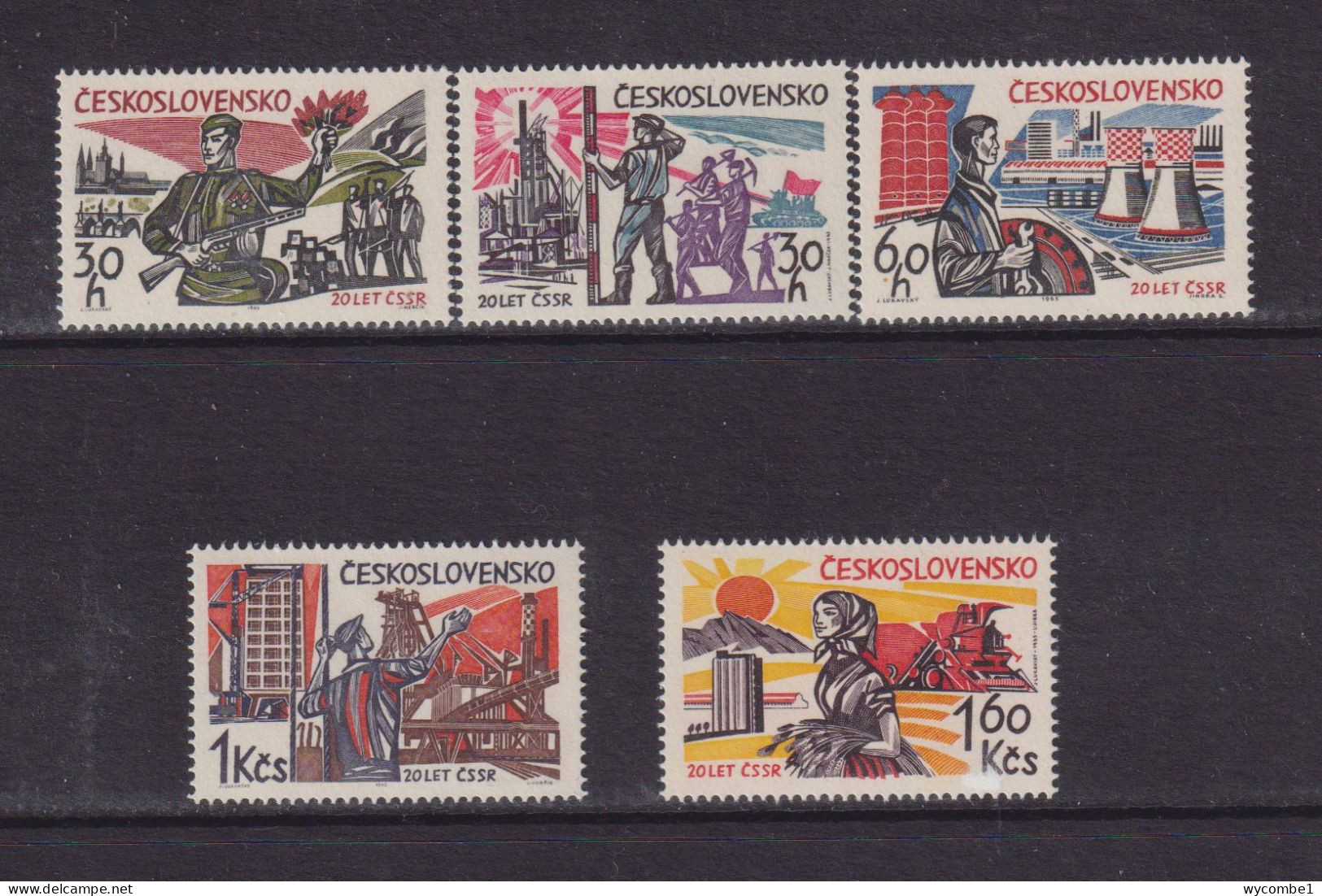 CZECHOSLOVAKIA  - 1965 Liberation Set Never Hinged Mint - Unused Stamps