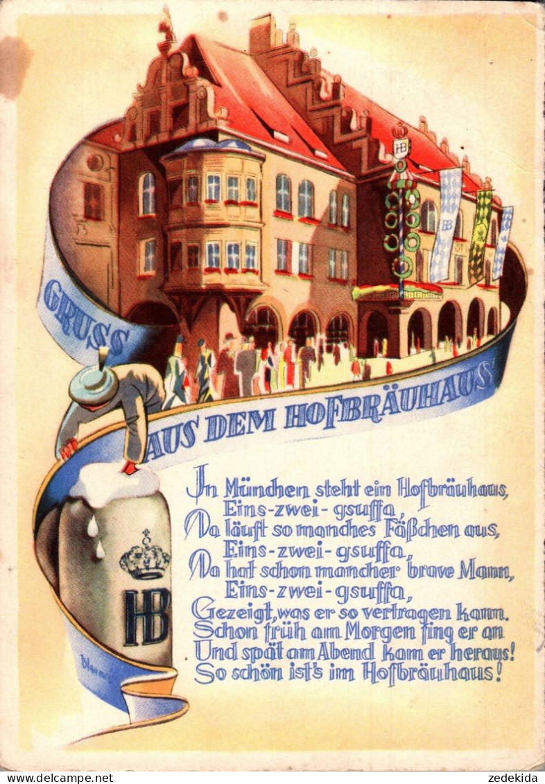H1821 - HB Bier Werbung Hofbräuhaus München - Reclame