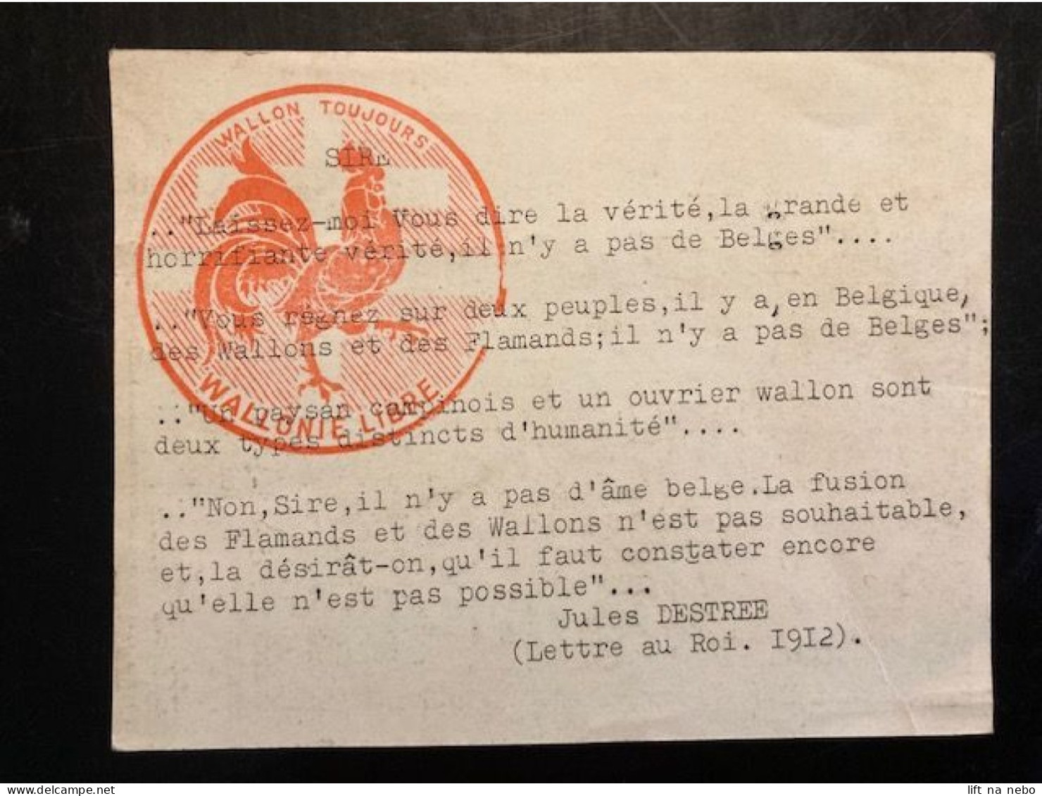 Tract Presse Clandestine Résistance Belge WWII WW2 'Laissez-moi Vous Dire La Vérité...' (lettre Au Roi De Jules Destree) - Dokumente