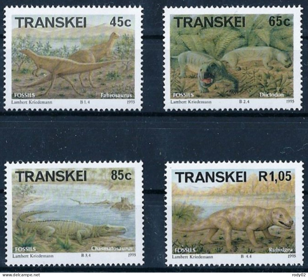 TRANSKEI - ANIMAUX PREHISTORIQUES - N° 303 A 306 - NEUF** MNH - Prehistorics