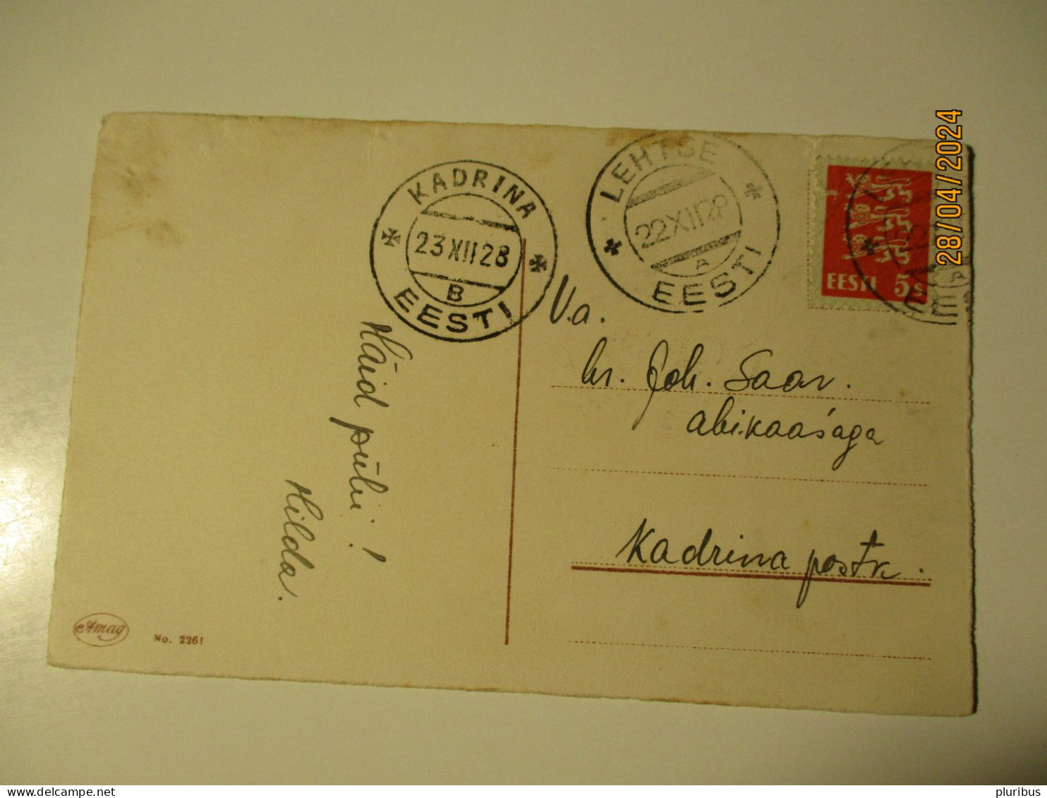 ESTONIA 1928 LEHTSE TO KADRINA , 5-4 - Estonie