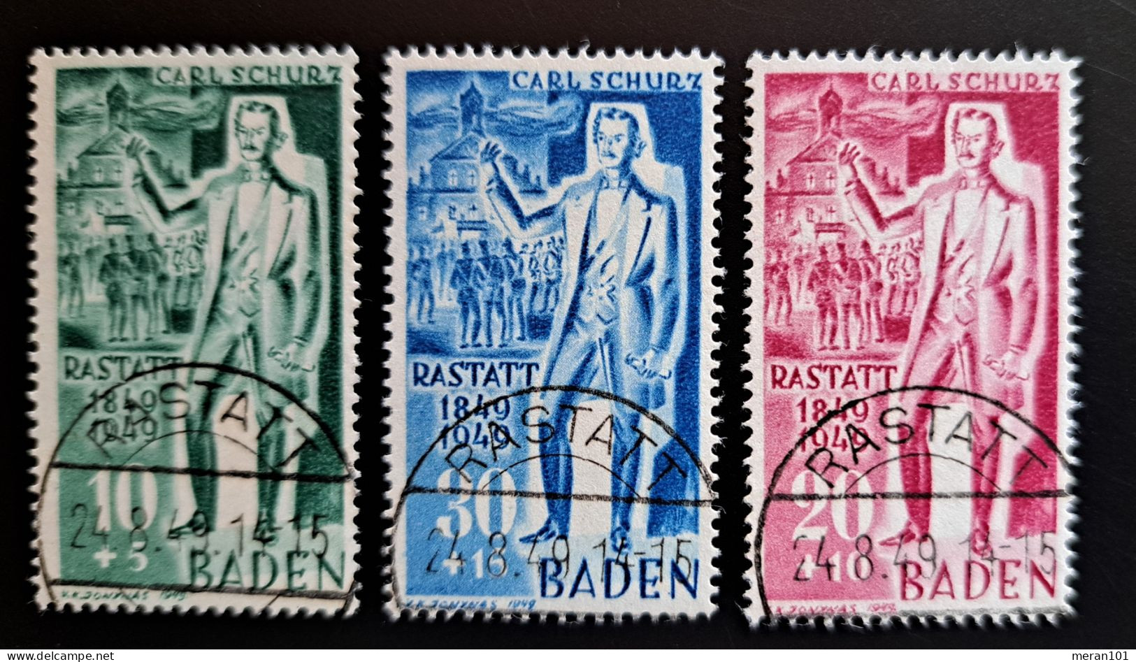 Baden Mi 50-52 Type I Gestempelt Geprüft Schlegel BPP - Bade