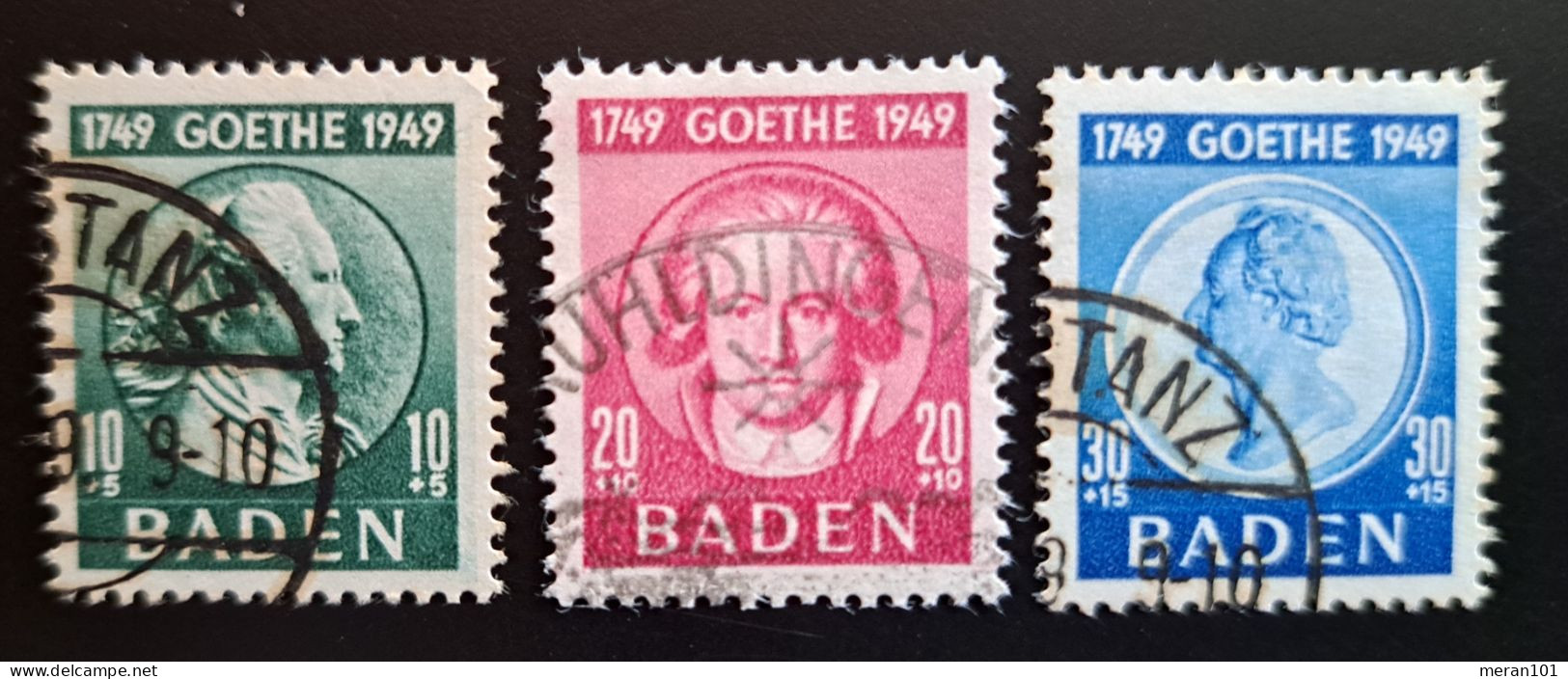 Baden Mi 47-49 Gestempelt "Goethe" - Baden