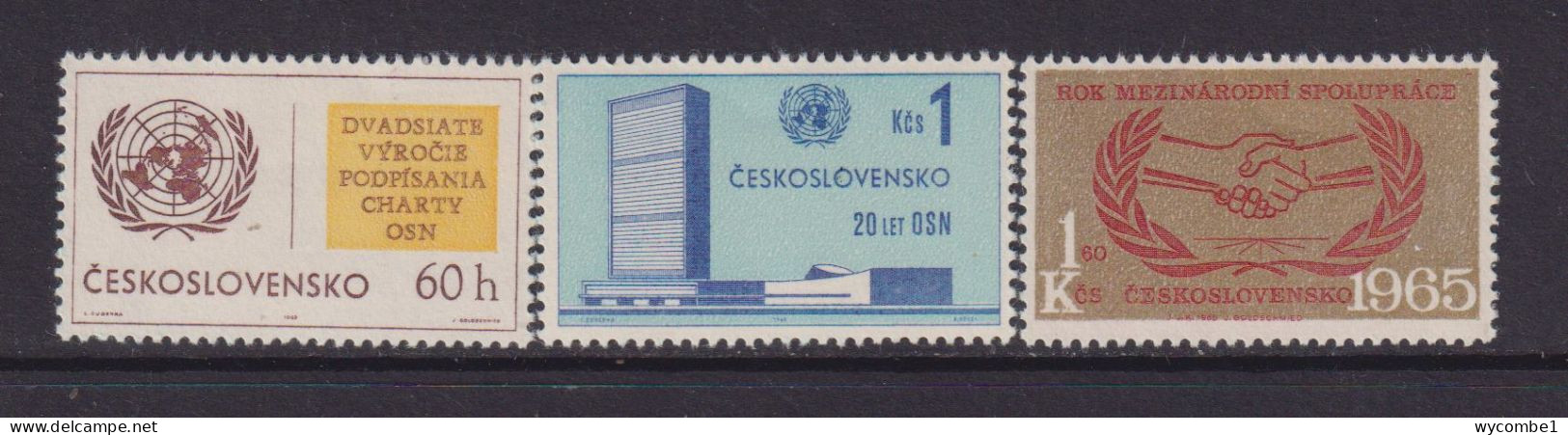 CZECHOSLOVAKIA  - 1965 United Nations And ICY Set Never Hinged Mint - Unused Stamps