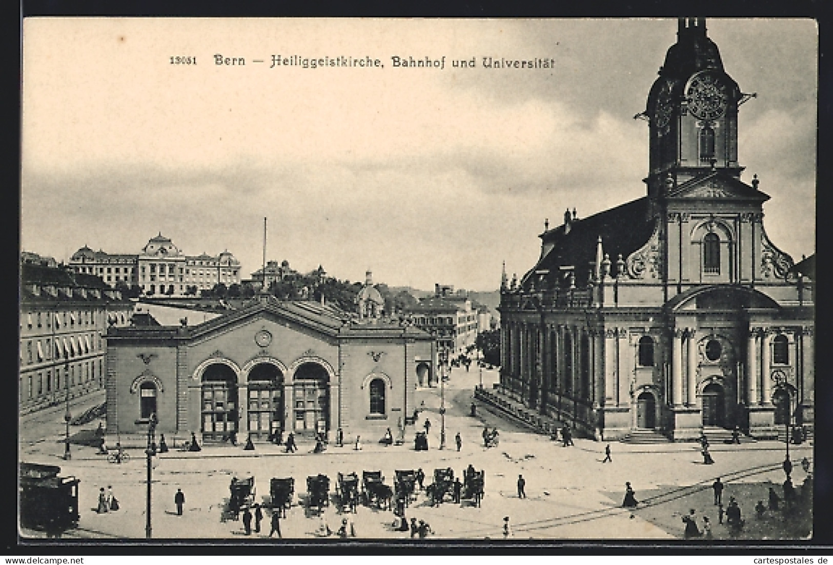 AK Bern, Heiliggeistkirche Mit Bahnhof Und Universität  - Bern