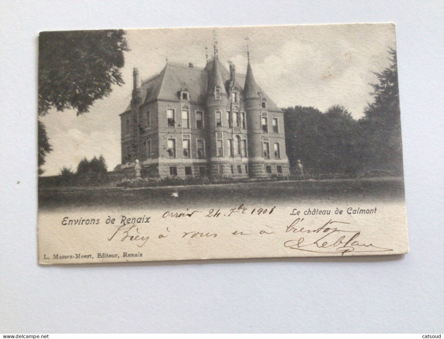 Carte Postale Ancienne (1903) Environs De Renaix Le Château De Calmont - Ronse