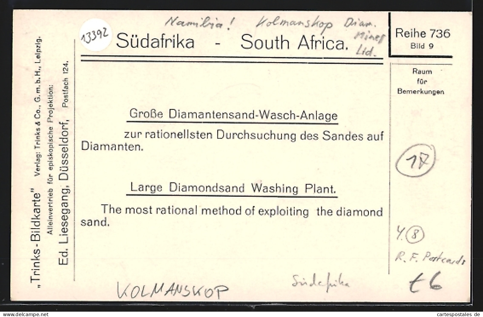 CPA Grosse Diamantensand-Wasch-Anlage  - South Africa
