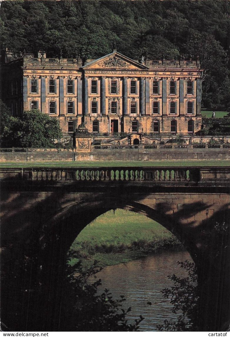 Chatsworth . Bakewell . View Of The House And Bridge . - Derbyshire