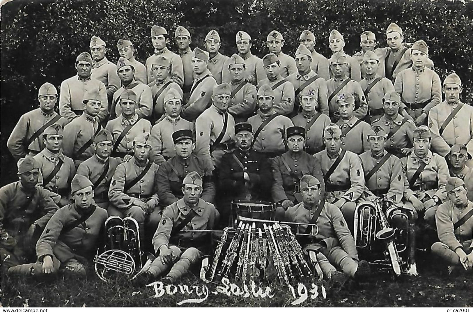A Identifier. Cpa Photo D'un Groupe De Militaires Pendant Les Manoeuvres à Bourg Lastic En 1931 - To Identify