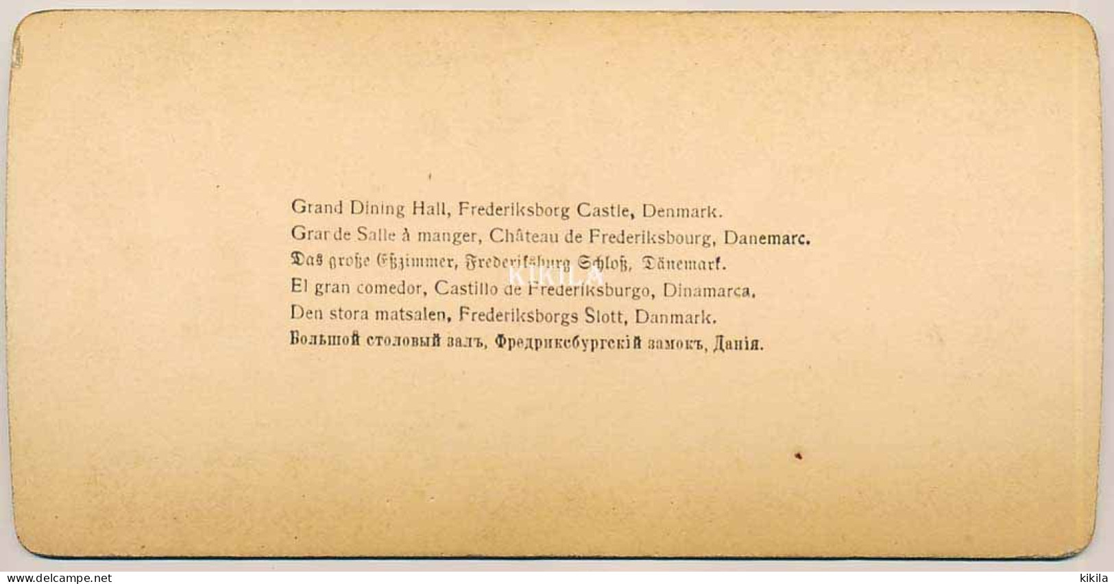 Photo Stéréoscopique (22) 7,7x8 Cm Carton Fort 17,7x8,8 Cm Grande Salle à Manger, Château Der Frederiksbourg, Danemark* - Photos Stéréoscopiques