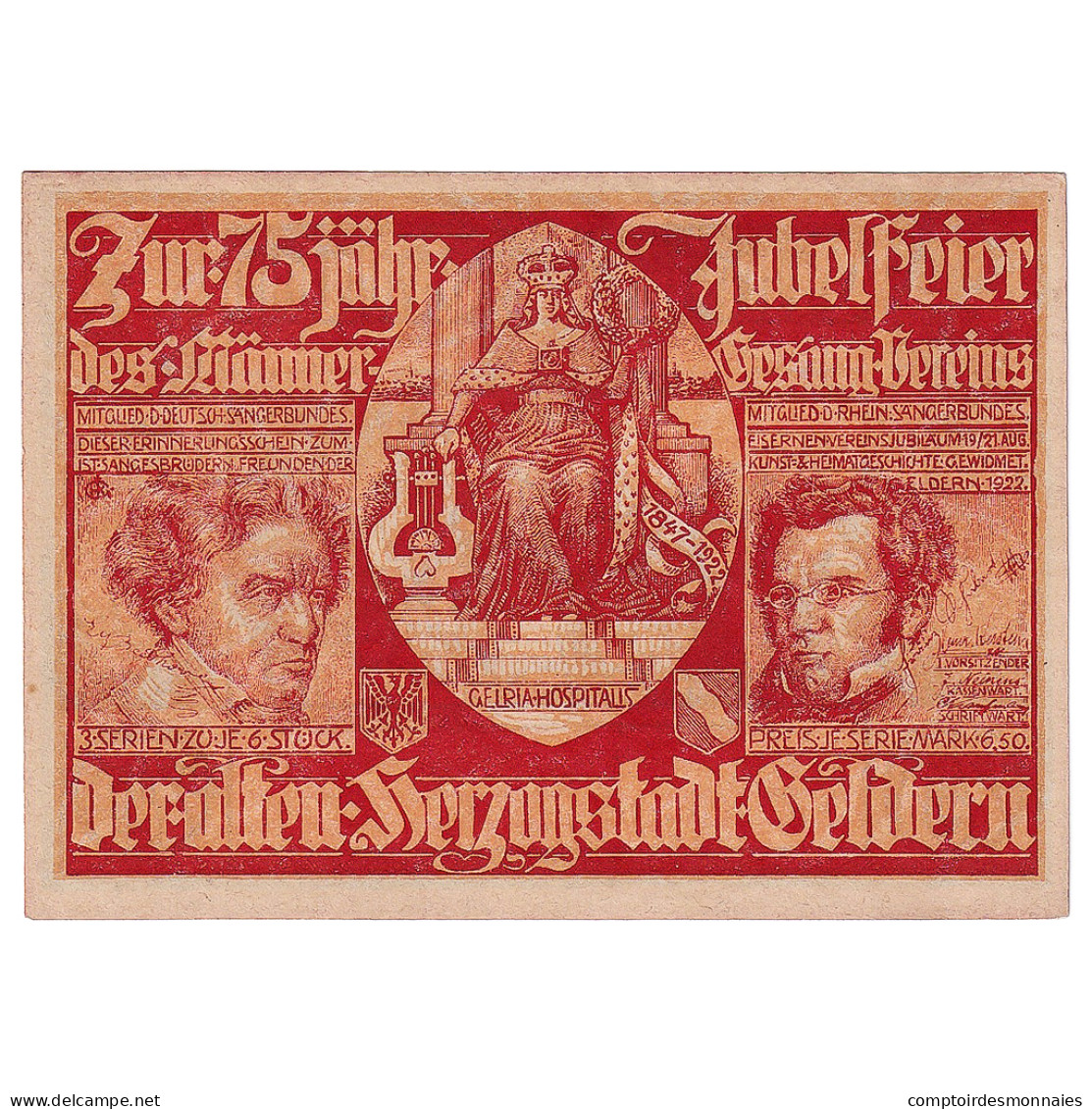Billet, Allemagne, Geldern, 75 Pfennig, Roi, 1922, 1922-08-21, SPL, Mehl:415.1 - Other & Unclassified