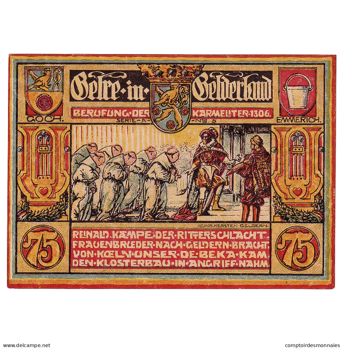 Billet, Allemagne, Geldern, 75 Pfennig, Roi, 1922, 1922-08-21, SPL, Mehl:415.1 - Autres & Non Classés