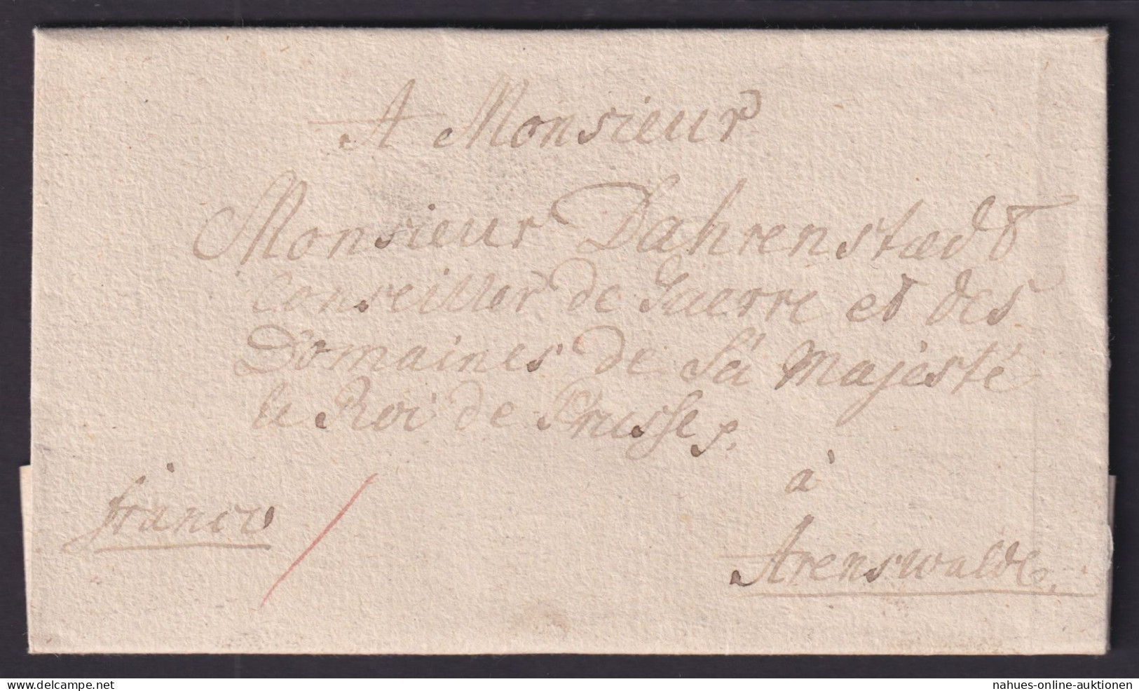Altdeutschland Preussen Brandenburg Altbrief 1767 Mit Inhalt Handschriftl. Tax - - Brieven En Documenten