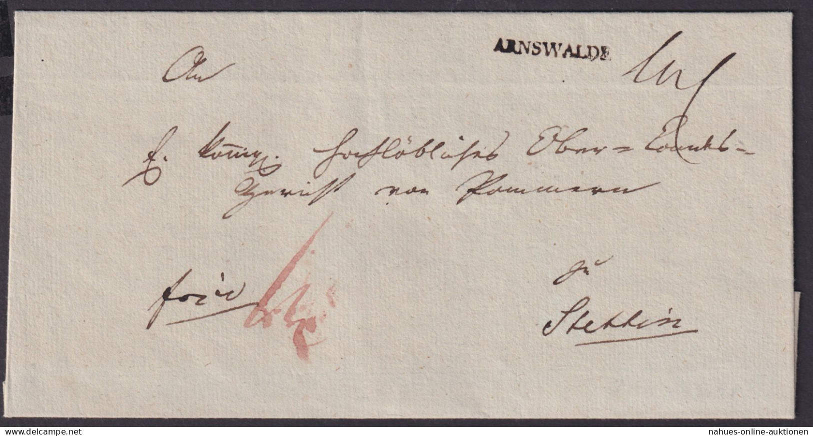 Arnswalde Preussen Brandenburg Altdeutschland Vorphila Selt. Idealer L1 Stettin - Prephilately