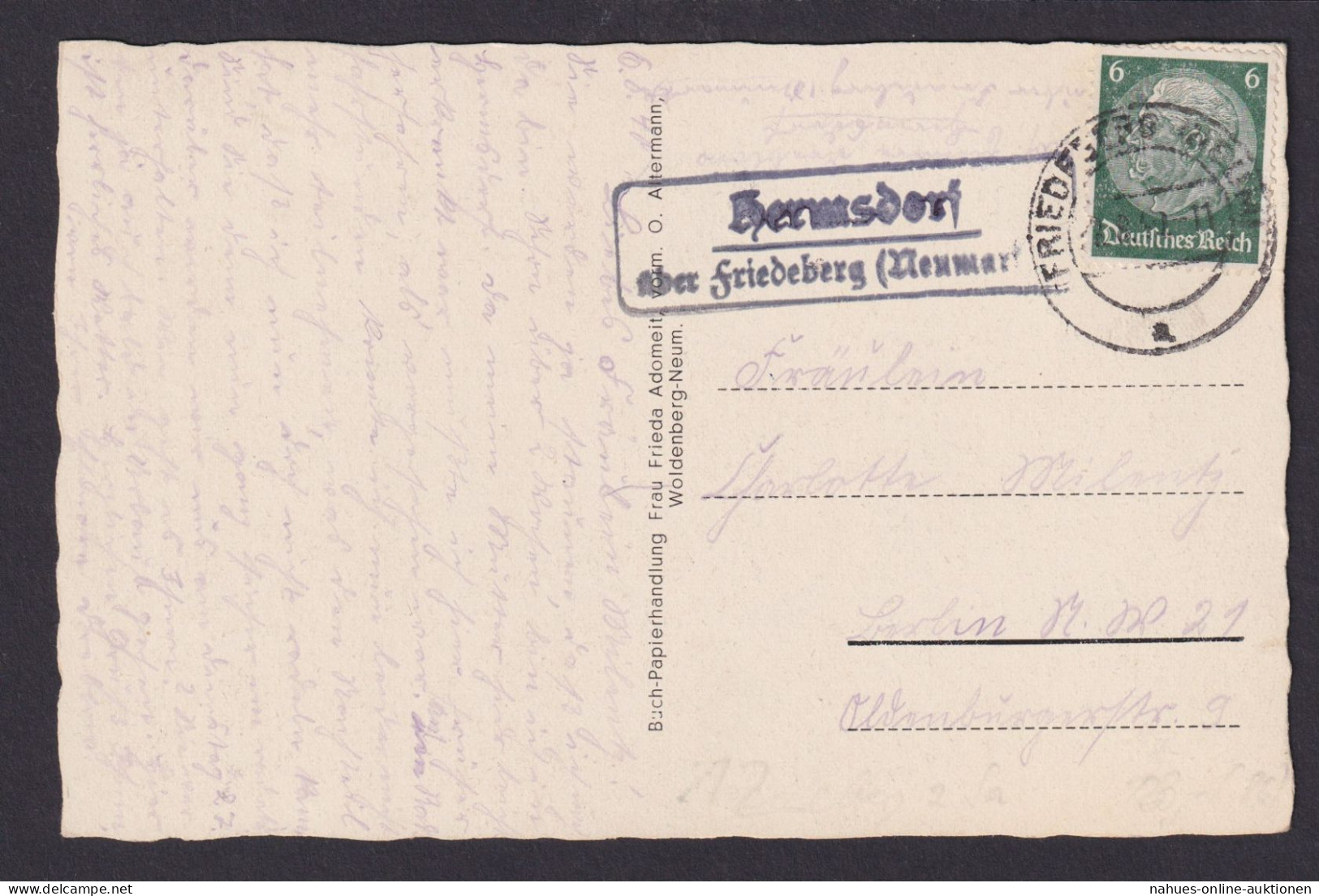 Hermsdorf über Friedeberg Brandenburg All. Besetzung Landpoststempel - Autres & Non Classés