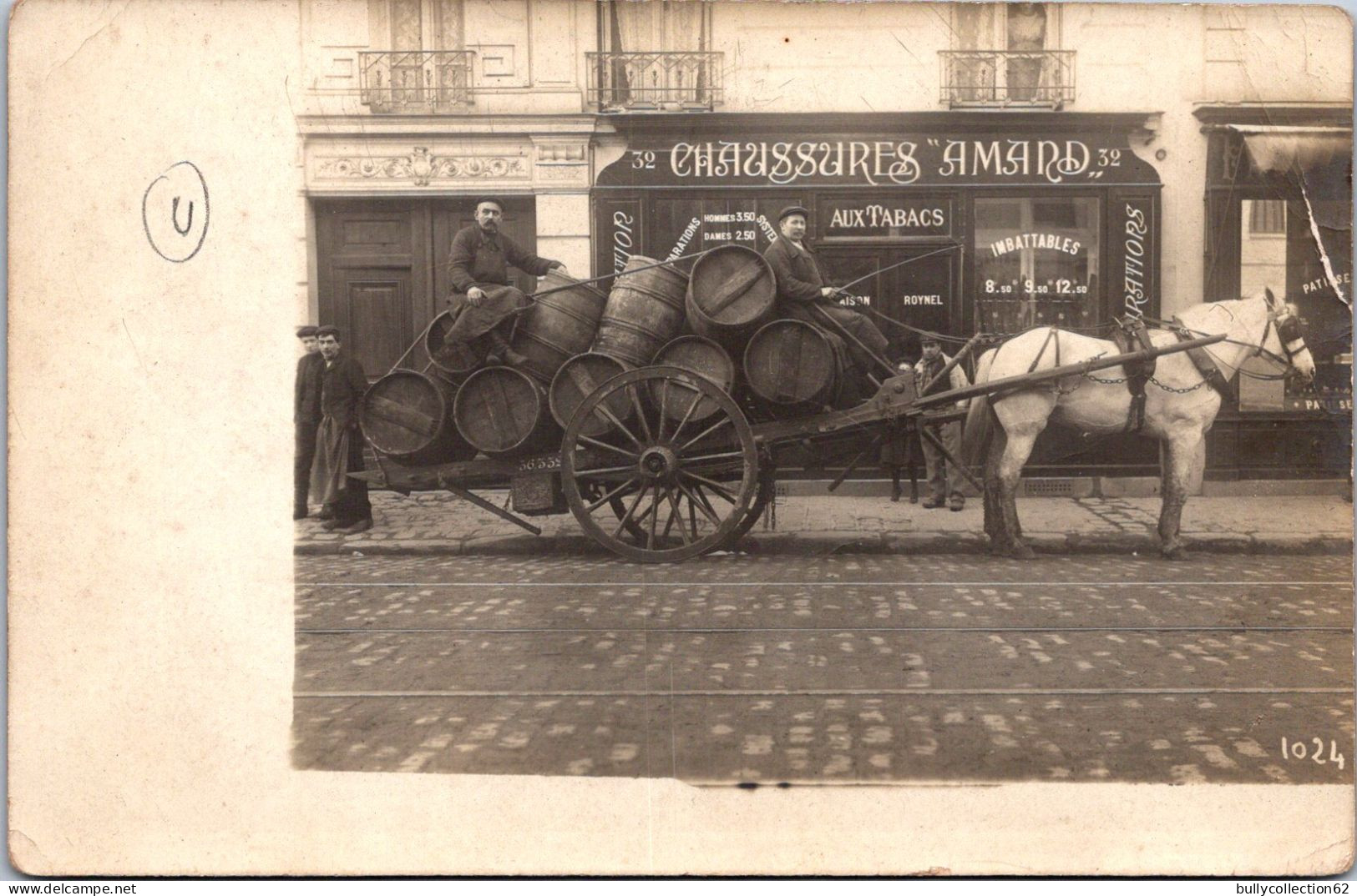 SELECTION - ISSY LES MOULINEAUX  - CARTE PHOTO -  32, Rue Ernest Renan. Attelage Marchand De Vins. - Issy Les Moulineaux