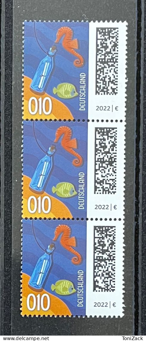 BRD MiNr. 3723, “Flaschenpost”, 3. Auflage, 3er-Streifen Ohne ZN, Postfrisch - Roller Precancels