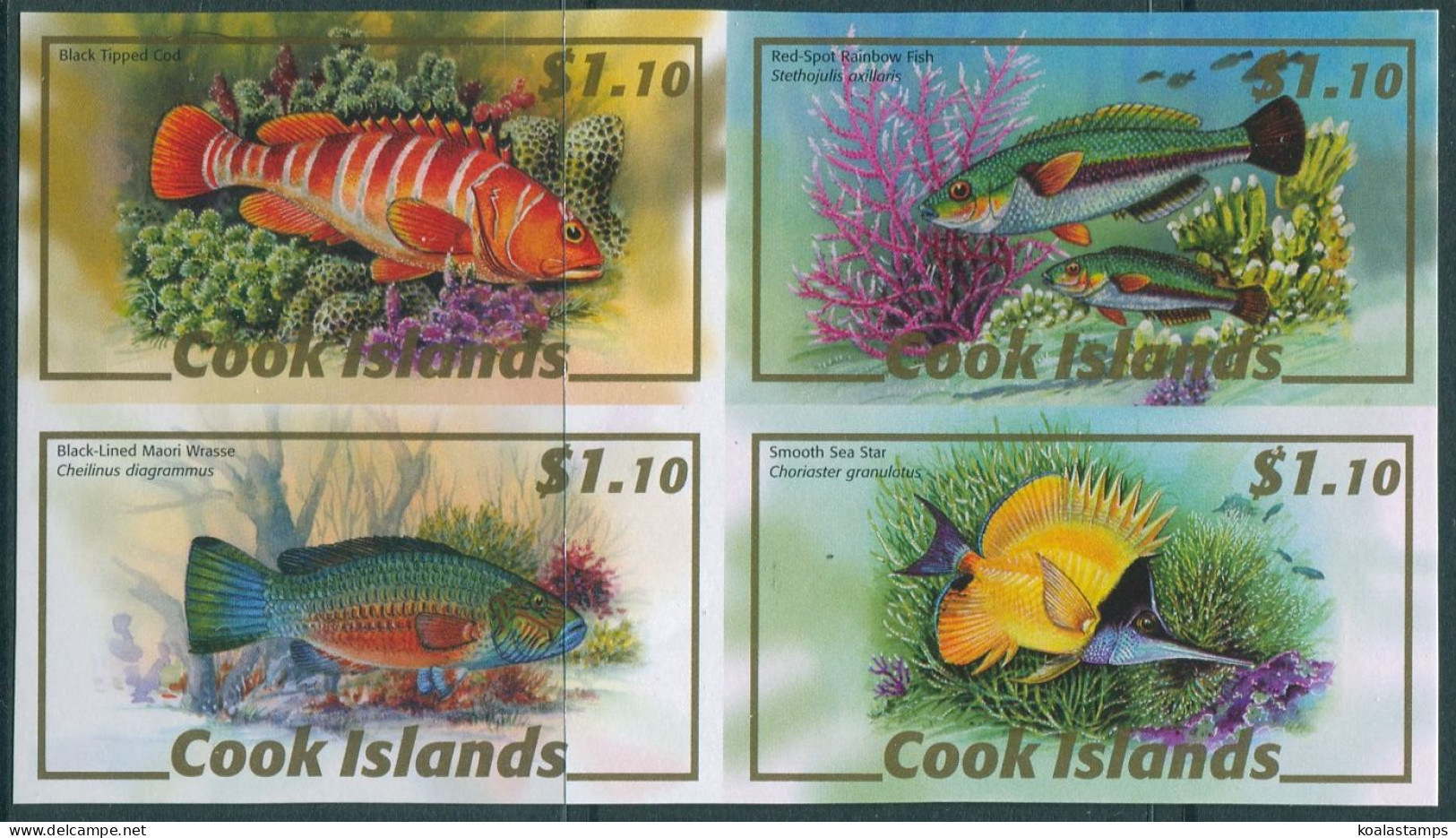 Cook Islands 2007 SG1514a Fish Block Of 4 Imperf MNH - Cook