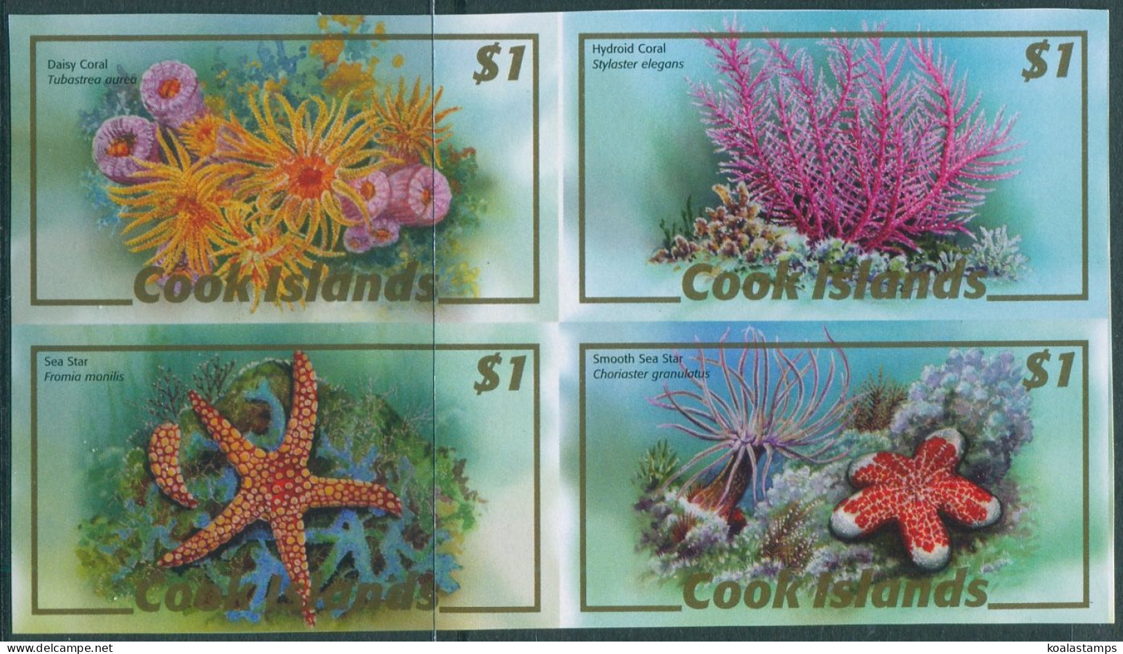 Cook Islands 2007 SG1510a Corals And Starfish Block Of 4 Imperf MNH - Cook Islands