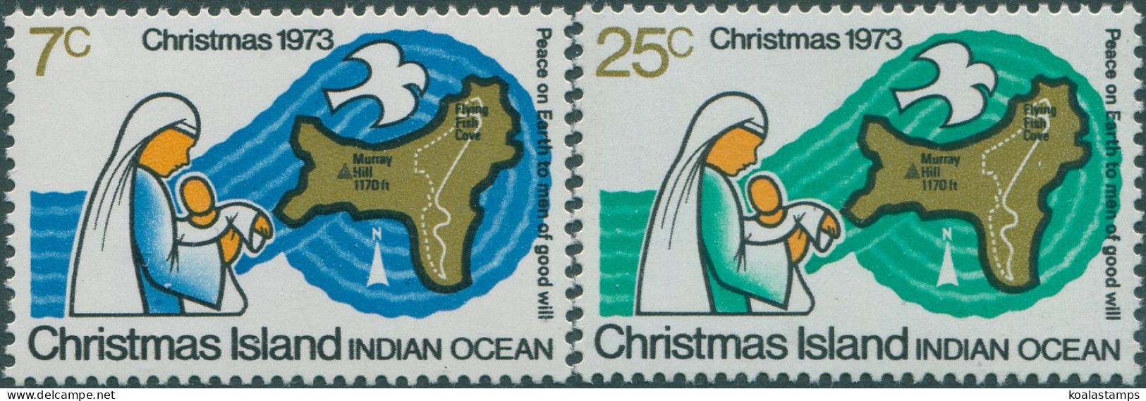 Christmas Island 1973 SG57-58 Christmas Set MNH - Christmas Island