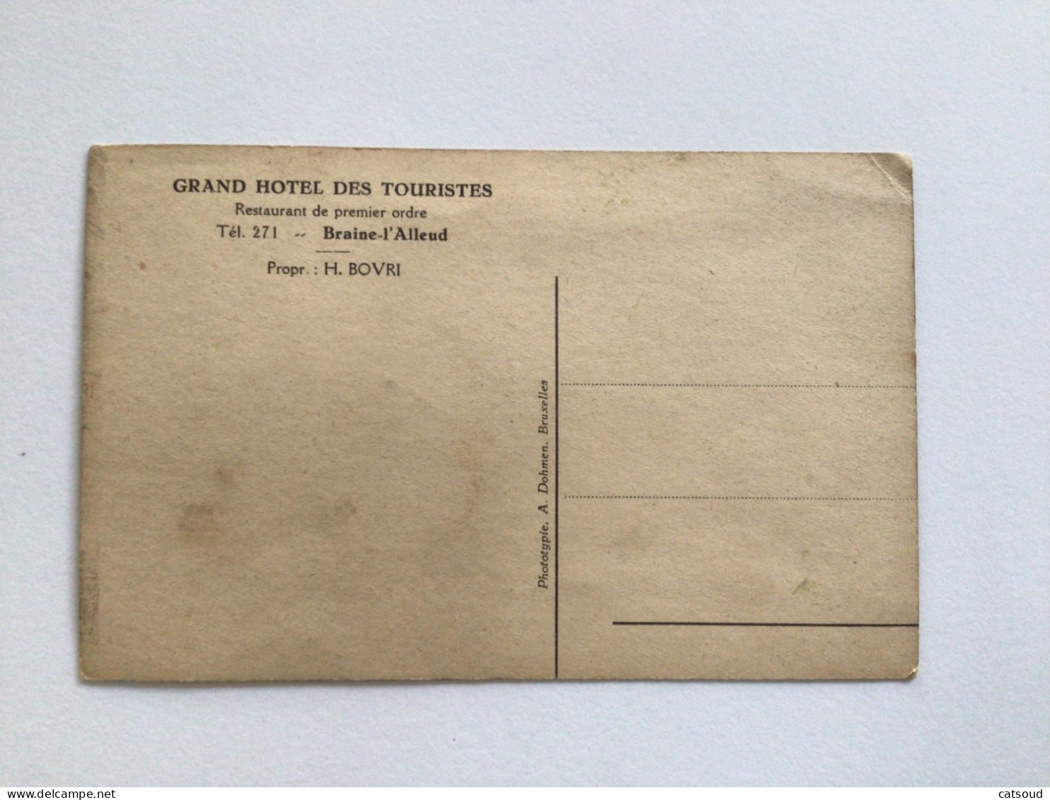 Carte Postale Ancienne Braine-l’Alleud Grand Hôtel Des Touristes Prop. H. Bovri - Braine-l'Alleud