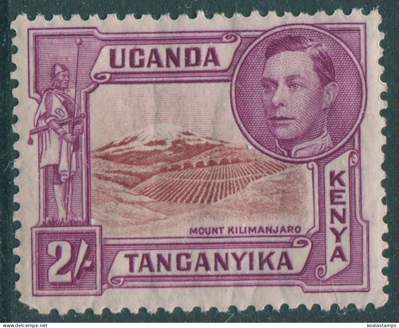 Kenya Uganda And Tanganyika 1938 SG146 2s Brown And Purple KGVI Killimanjaro P13 - Kenya, Ouganda & Tanganyika