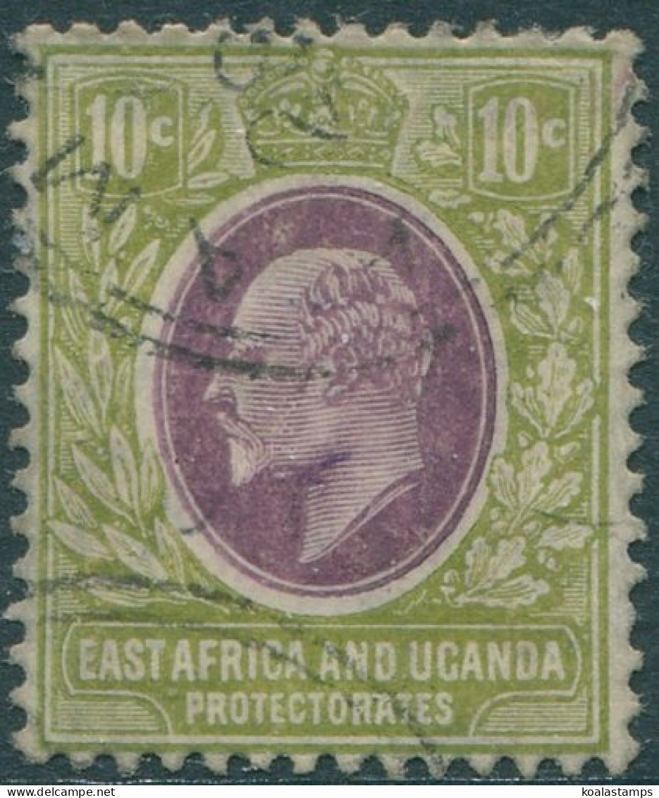 Kenya Uganda And Tanganyika 1907 SG37 10c Lilac And Pale Olive KEVII FU (amd) - Kenya, Uganda & Tanganyika