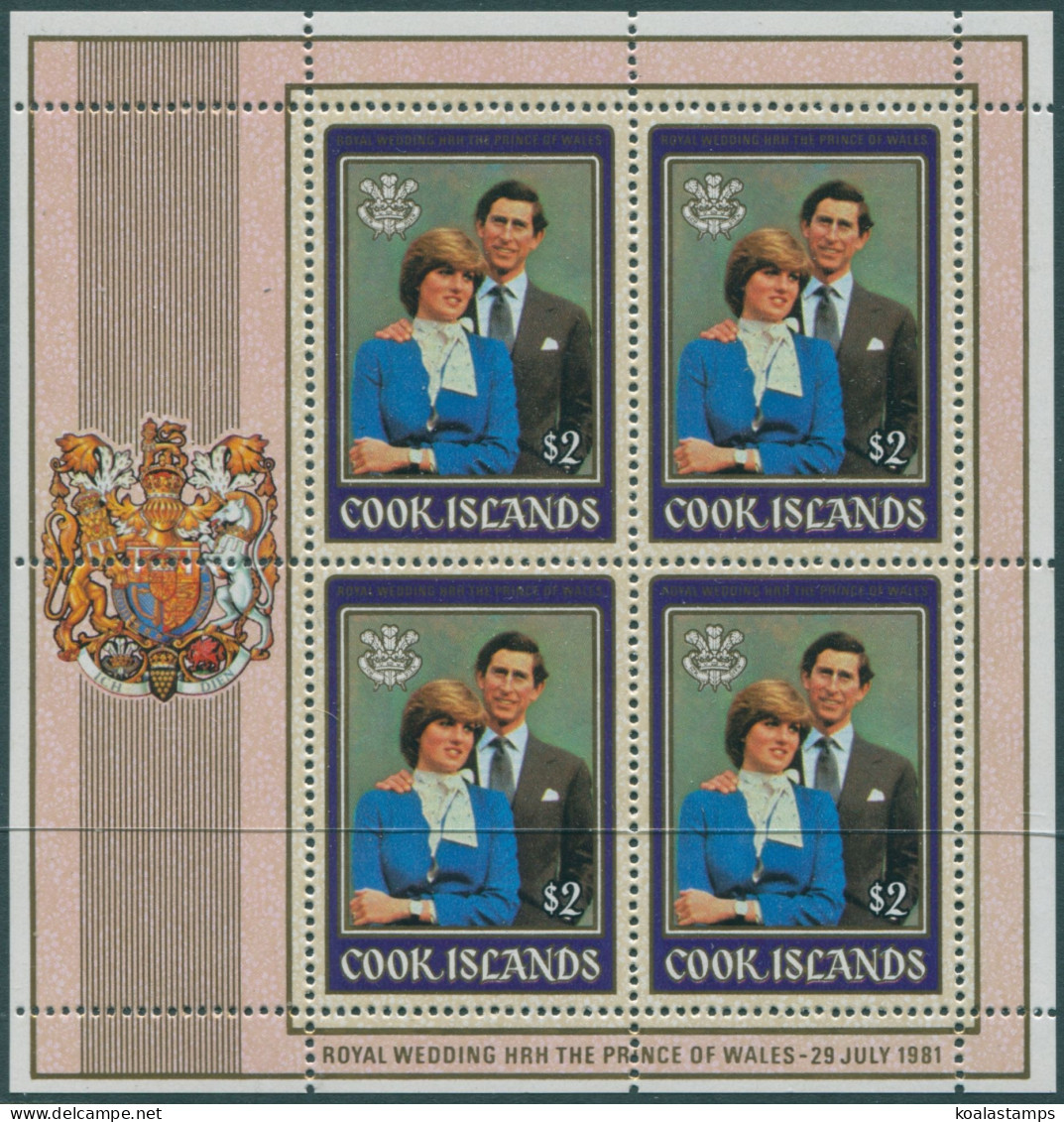 Cook Islands 1981 SG813 $2 Charles And Diana MS MNH - Cook