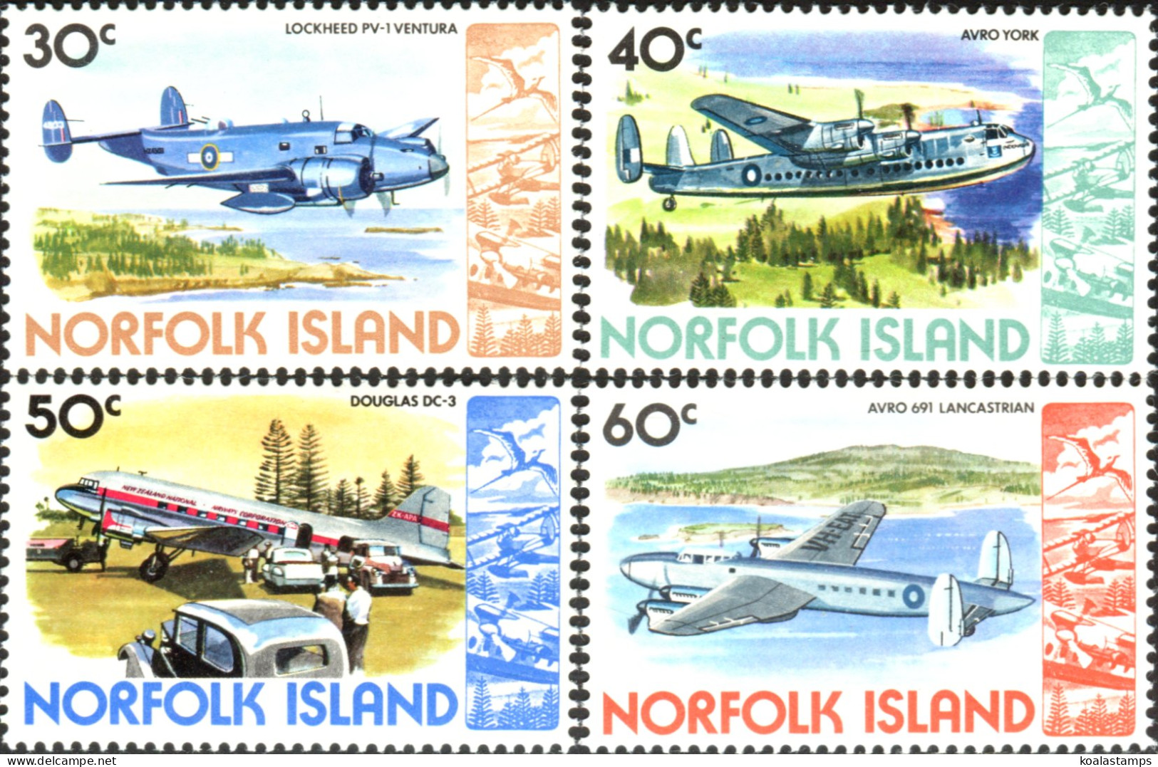 Norfolk Island 1980 SG244-247 Airplanes MNH - Isla Norfolk