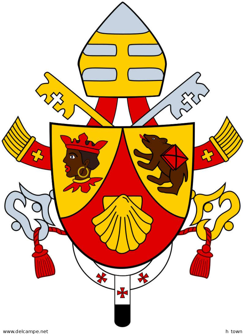 235  Pape Benoît XVI. Blason Saint Corbinien, Ours: Ema 1959 - Corbinian's Bear, Part Of Papal Arms Of Pope Benedict XVI - Papas