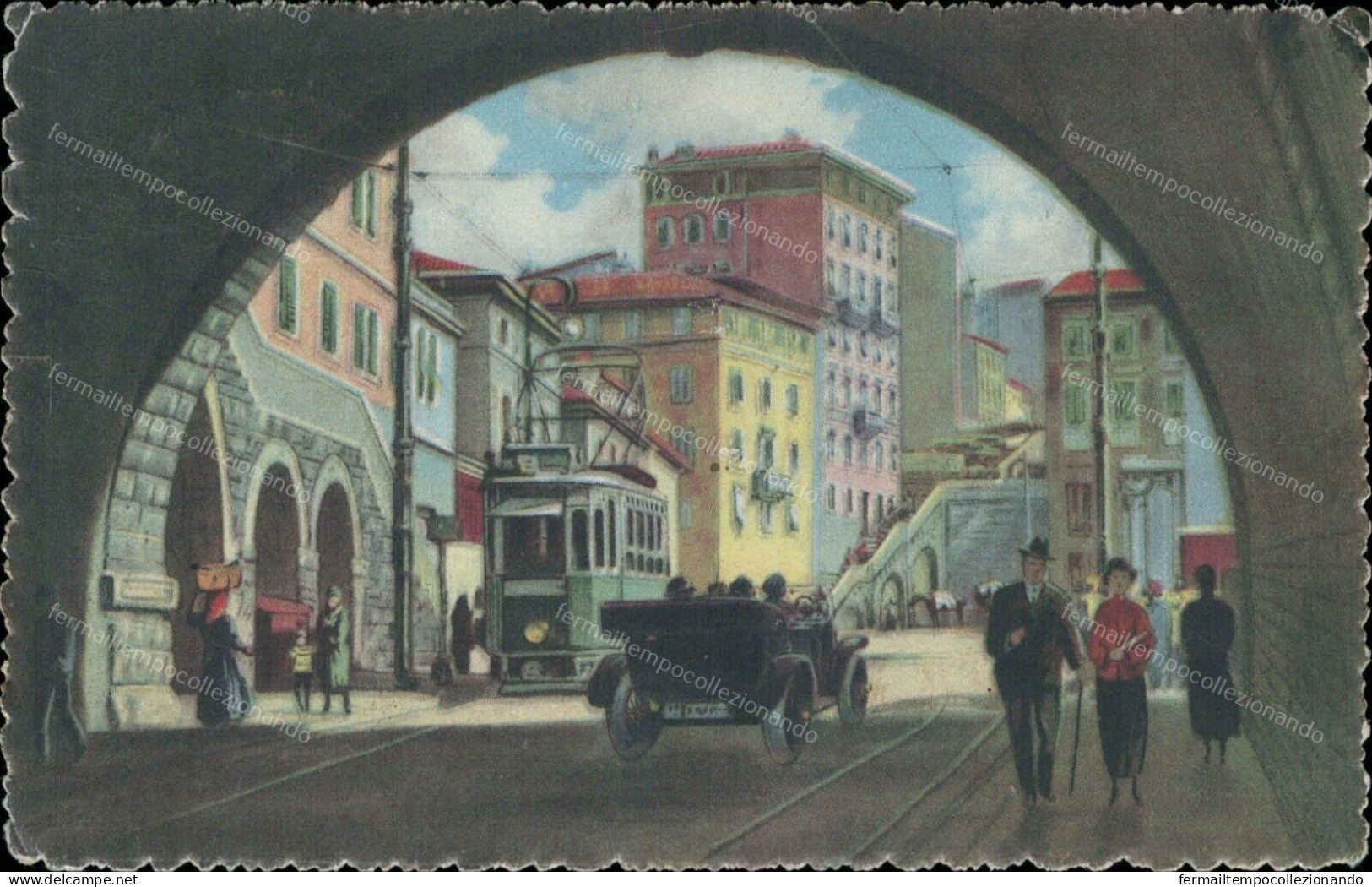 Bu612 Cartolina Trieste Citta' Traforo Montuzza E Piazza San Savino Friuli - Trieste