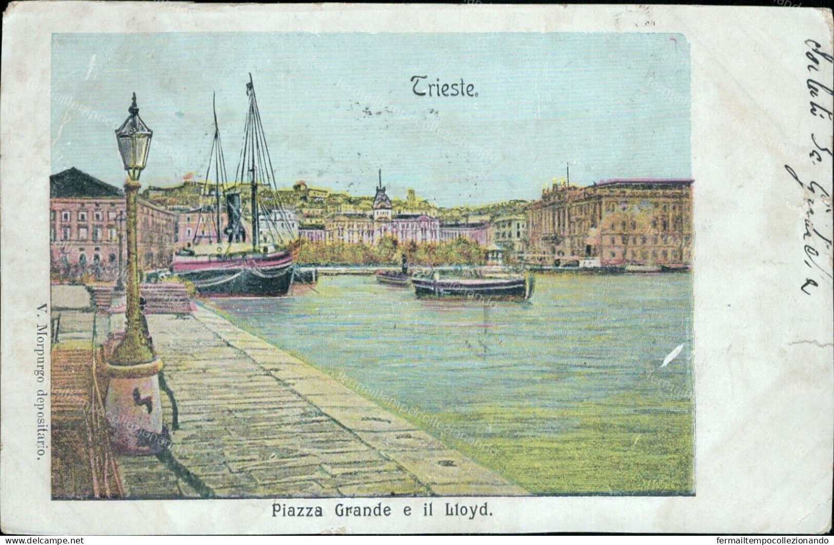 Bu628 Cartolina Trieste Citta'   Piazza Grande E Il Lloyd  Friuli - Trieste (Triest)