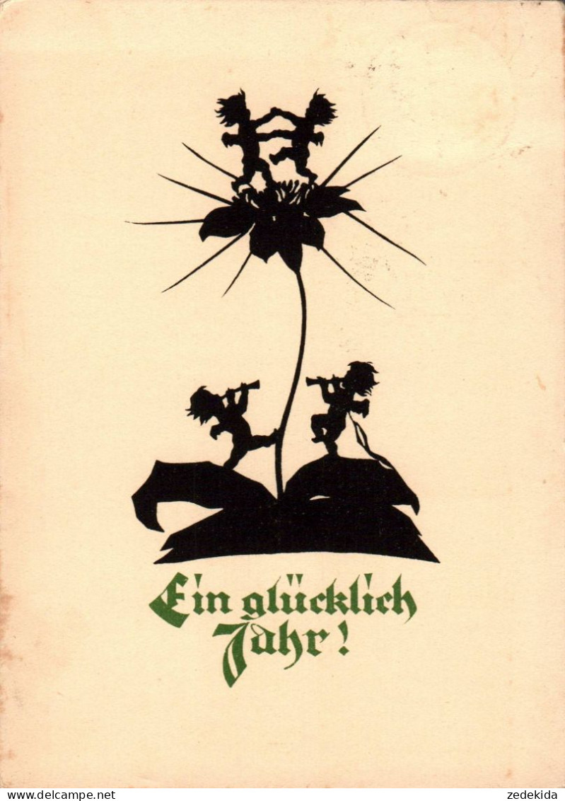 H1831 - Plischke Scherenschnitt Glückwunschkarte - Engel Angel - Werner Klotz - Silhouette - Scissor-type