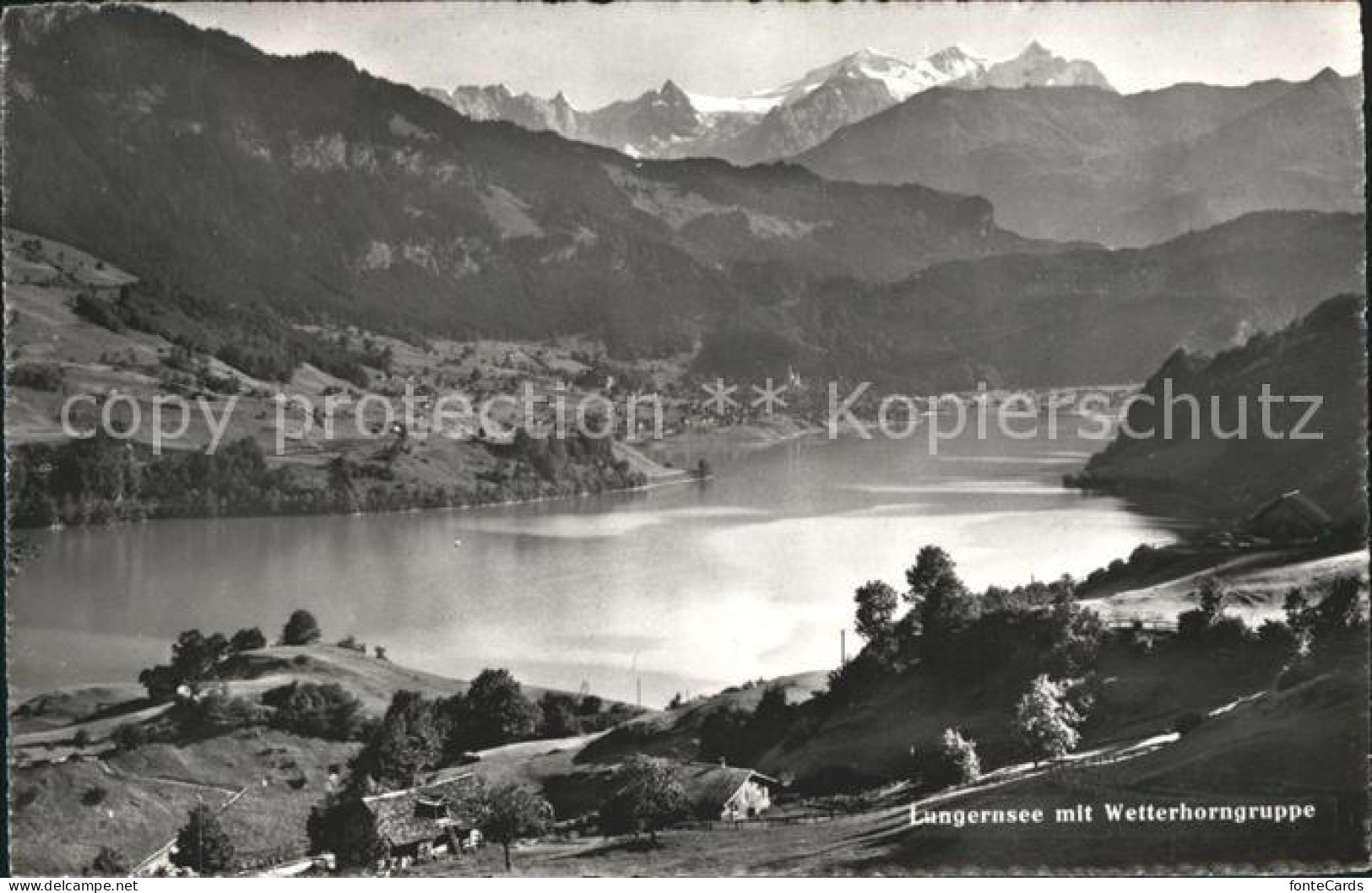 12046181 Lungern Lungernsee Mit Wetterhorngruppe Alpenpanorama Lungern - Andere & Zonder Classificatie