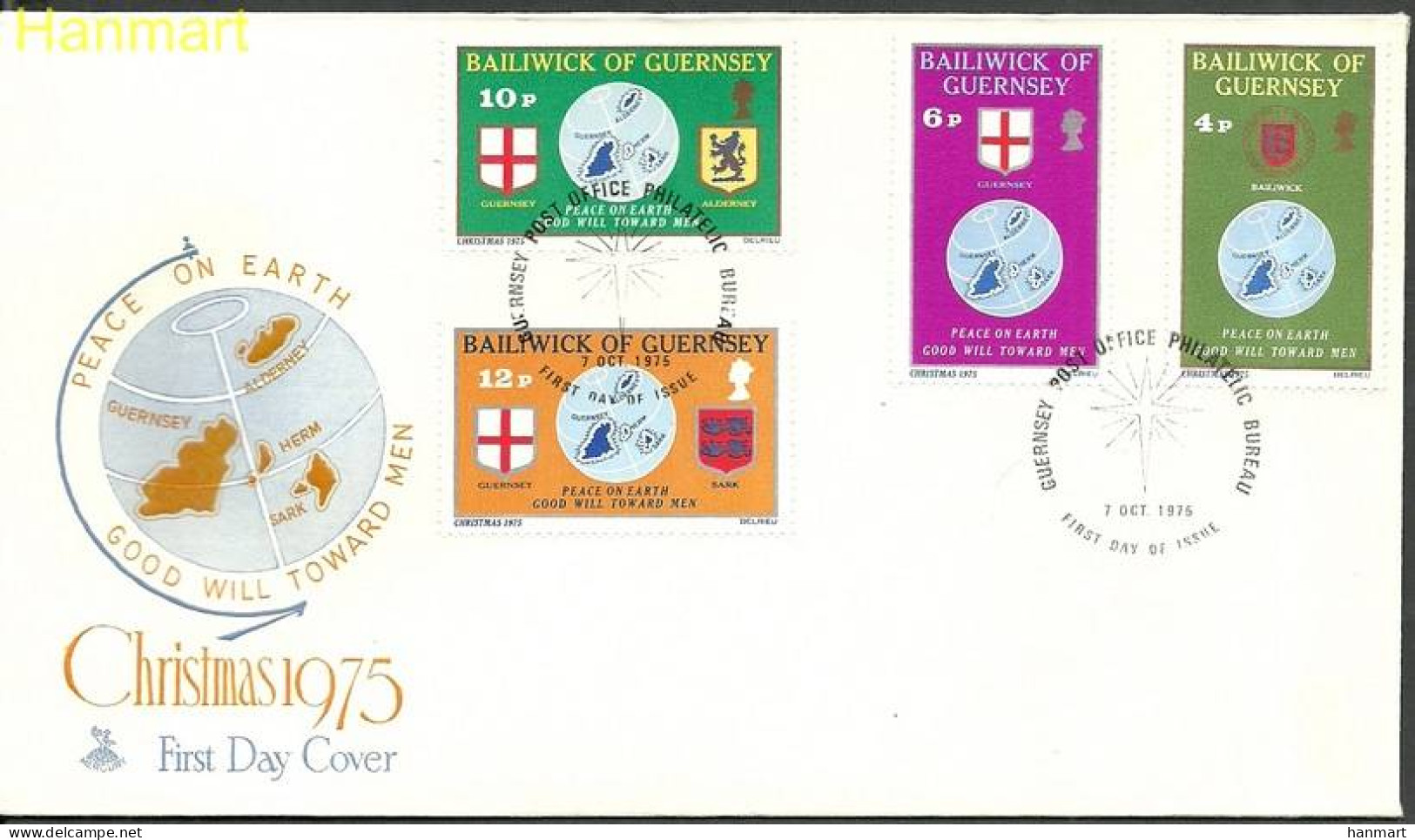 Guernsey 1975 Mi 125-128 FDC  (FDC ZE3 GRN125-128) - Other & Unclassified