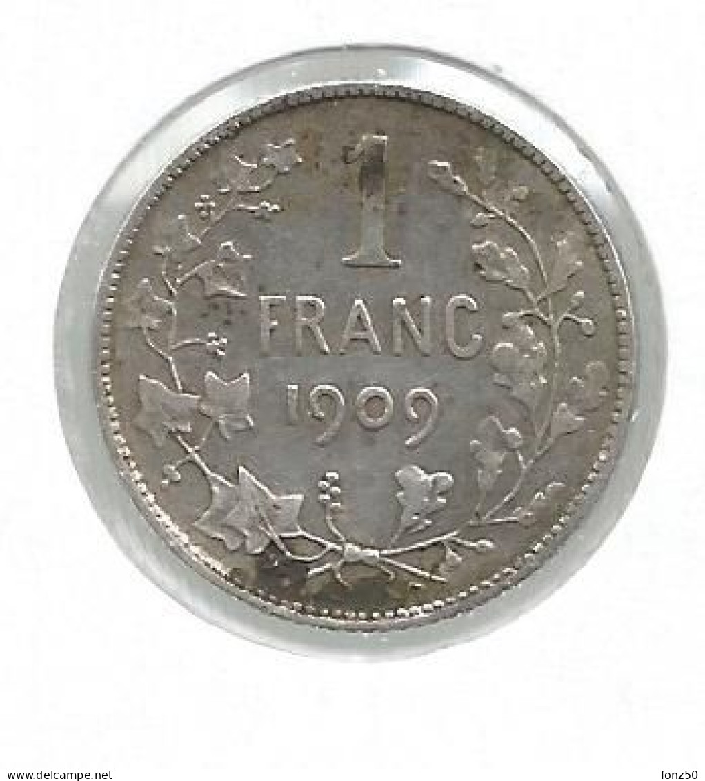 LEOPOLD II * 1 Frank 1909 Frans  Zonder Punt * Z.Fraai * Nr 12877 - 1 Frank