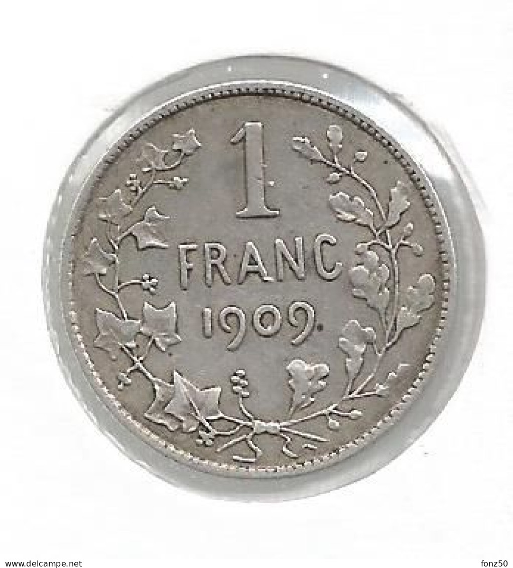 LEOPOLD II * 1 Frank 1909 Frans  Zonder Punt * Z.Fraai * Nr 12878 - 1 Franc