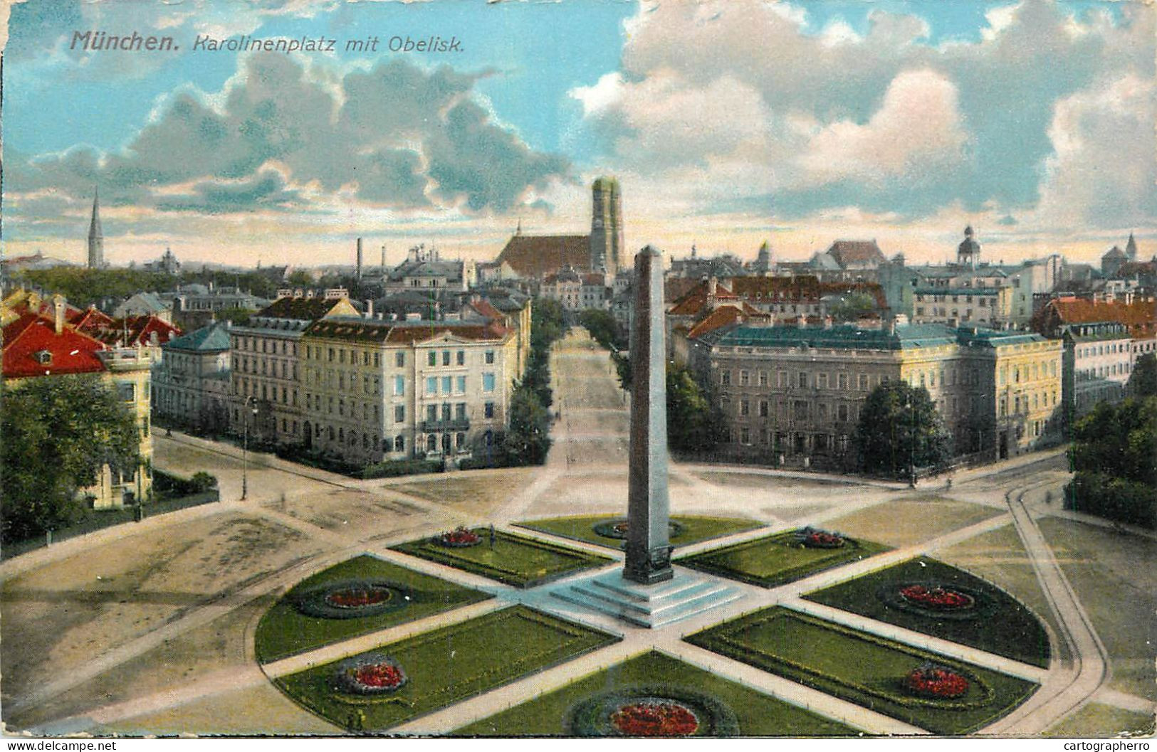Germany Munchen Karolinenplatz Mit Obelisk - München