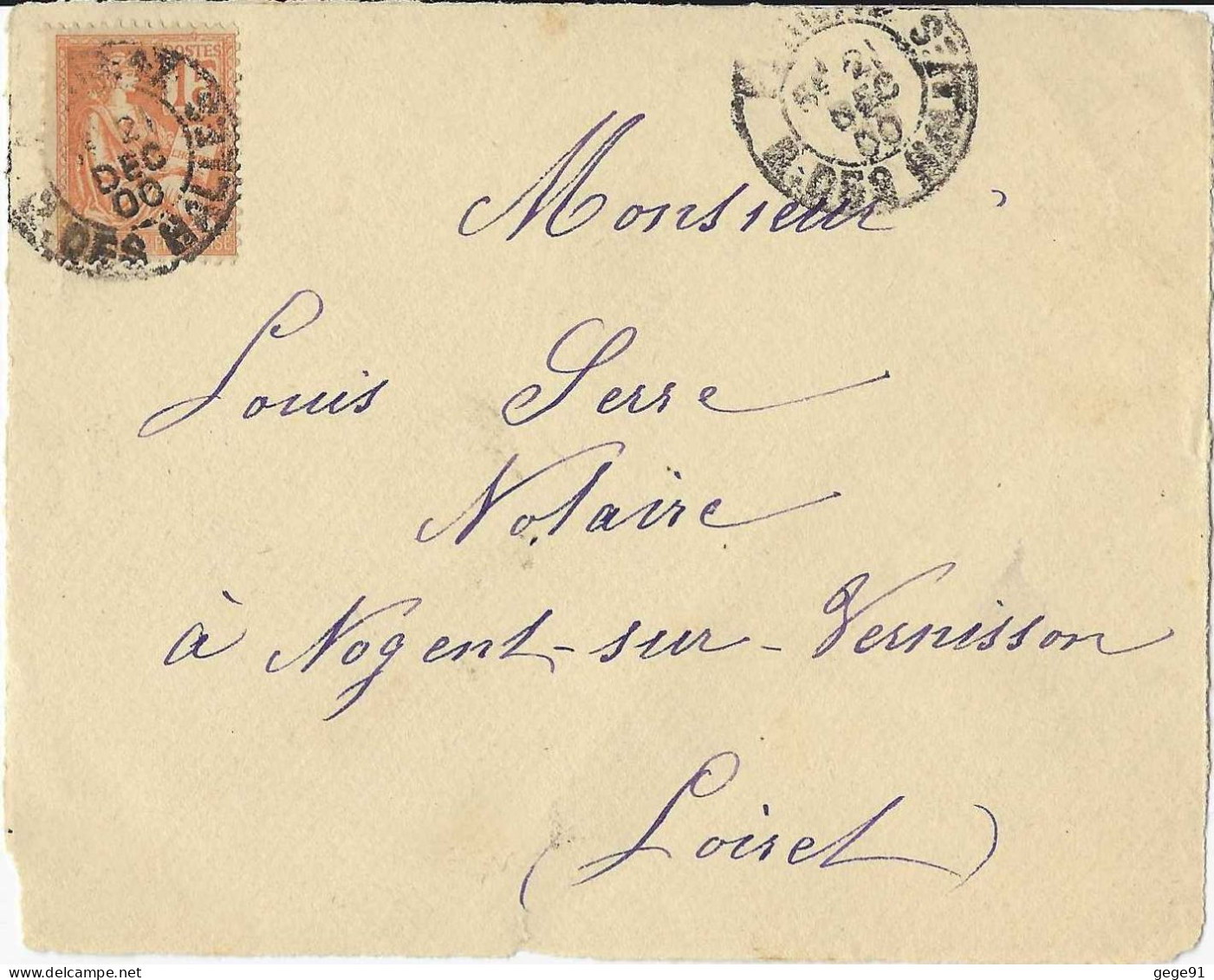 YT 117 Mouchon - Devant D'enveloppe - Briefe U. Dokumente