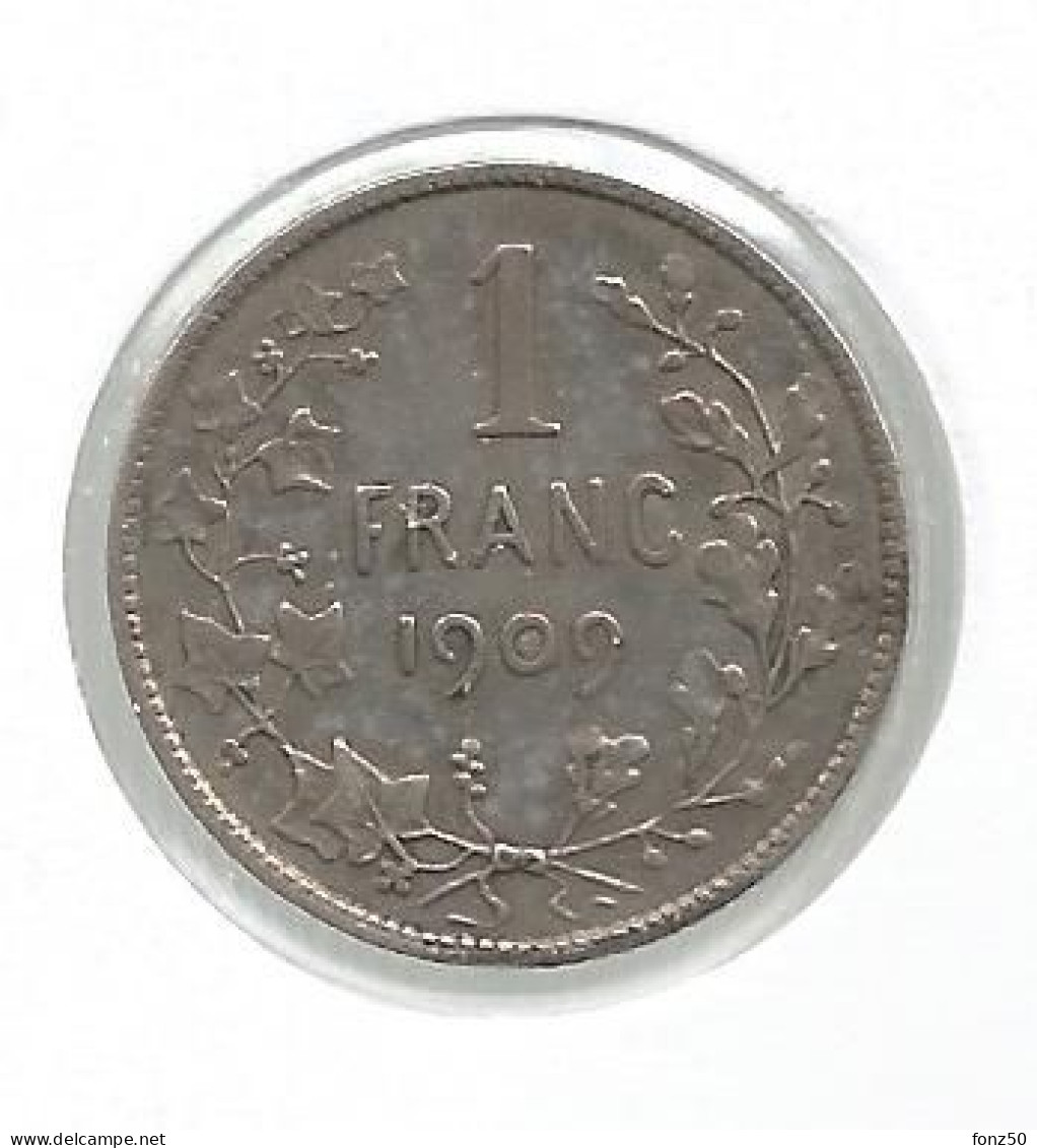 LEOPOLD II * 1 Frank 1909 Frans  Zonder Punt * Prachtig * Nr 12881 - 1 Frank