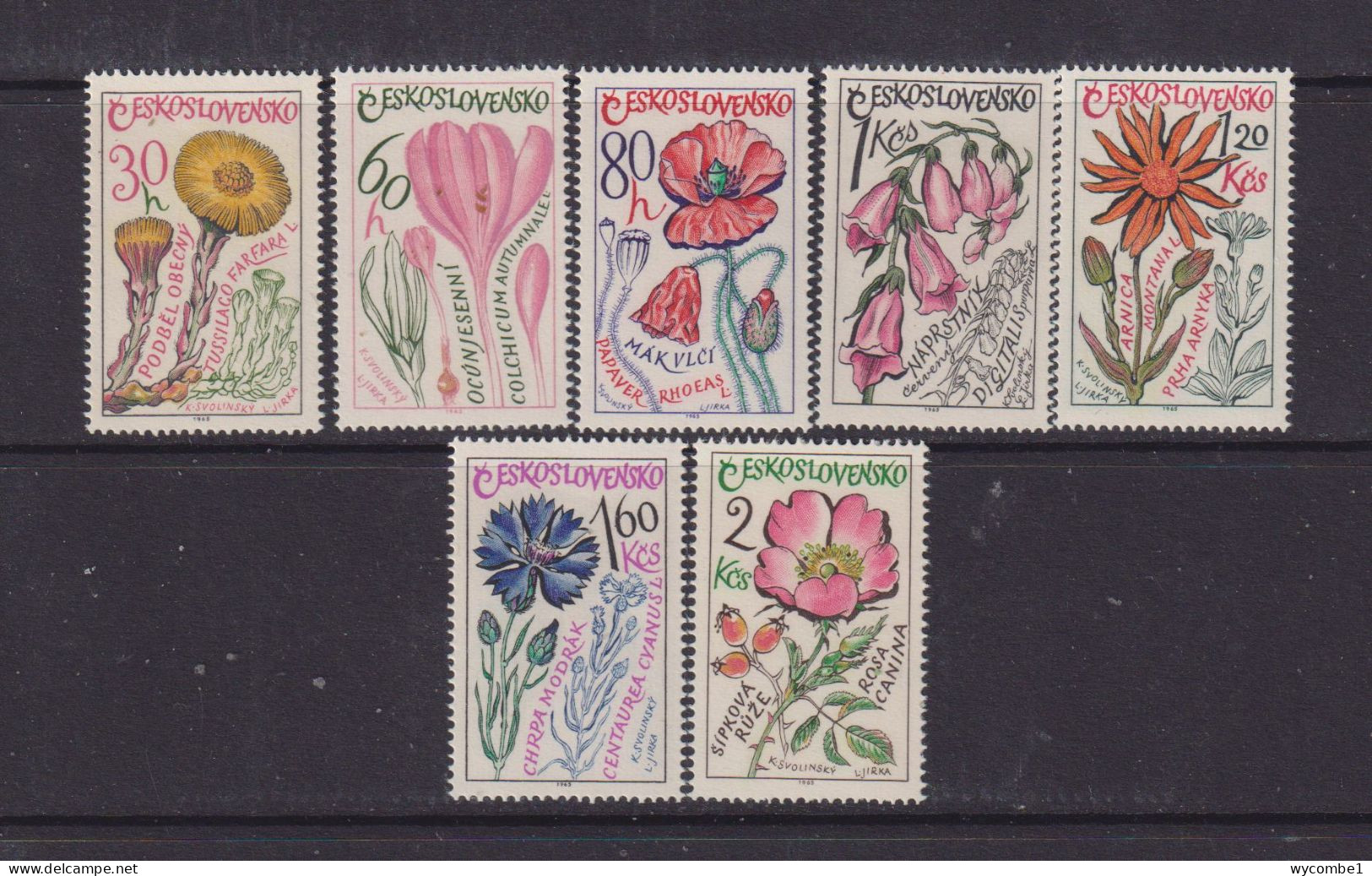 CZECHOSLOVAKIA  - 1965 Medicinal Plants Set Never Hinged Mint - Unused Stamps