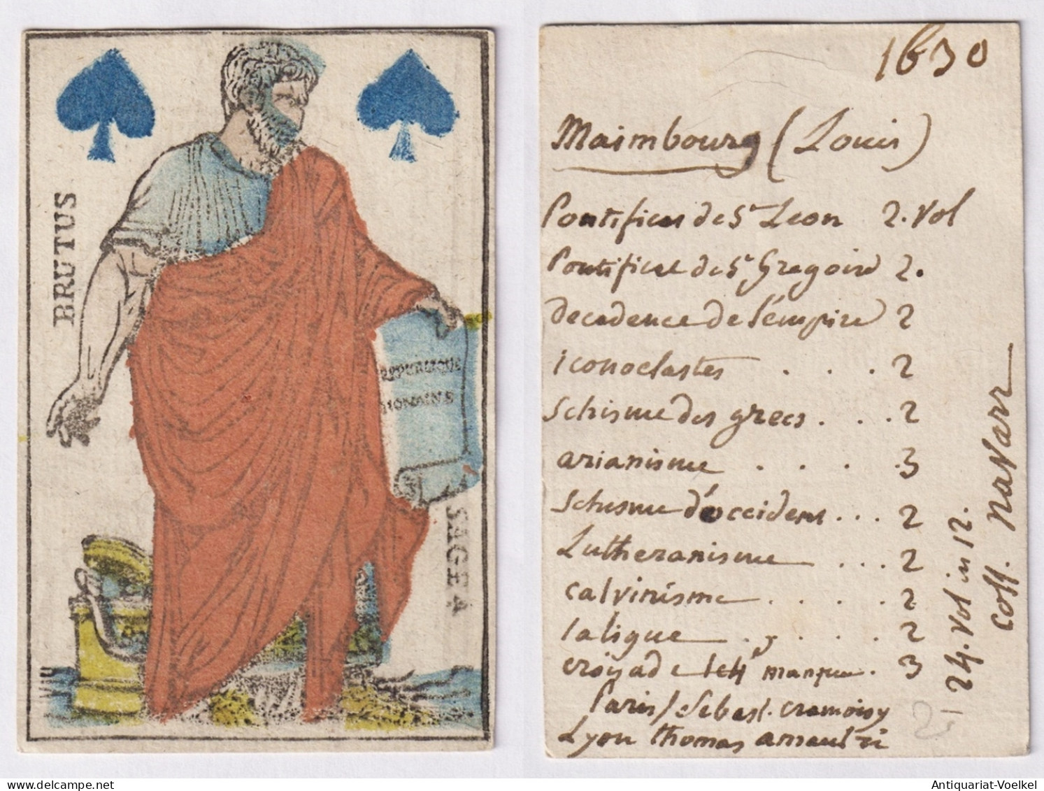 (Pik-Bube) - Jack Of Spades / Valet De Pique / Playing Card Carte A Jouer Spielkarte Cards Cartes - Antikspielzeug
