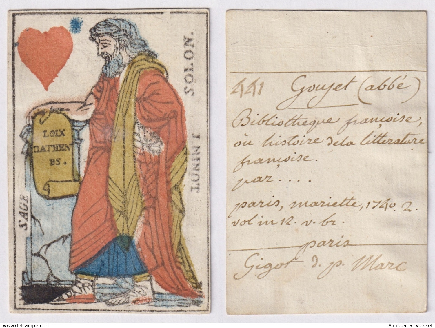 (Herz-Bube) - Jack Of Hearts / Valet De Coeur / Playing Card Carte A Jouer Spielkarte Cards Cartes - Jugetes Antiguos