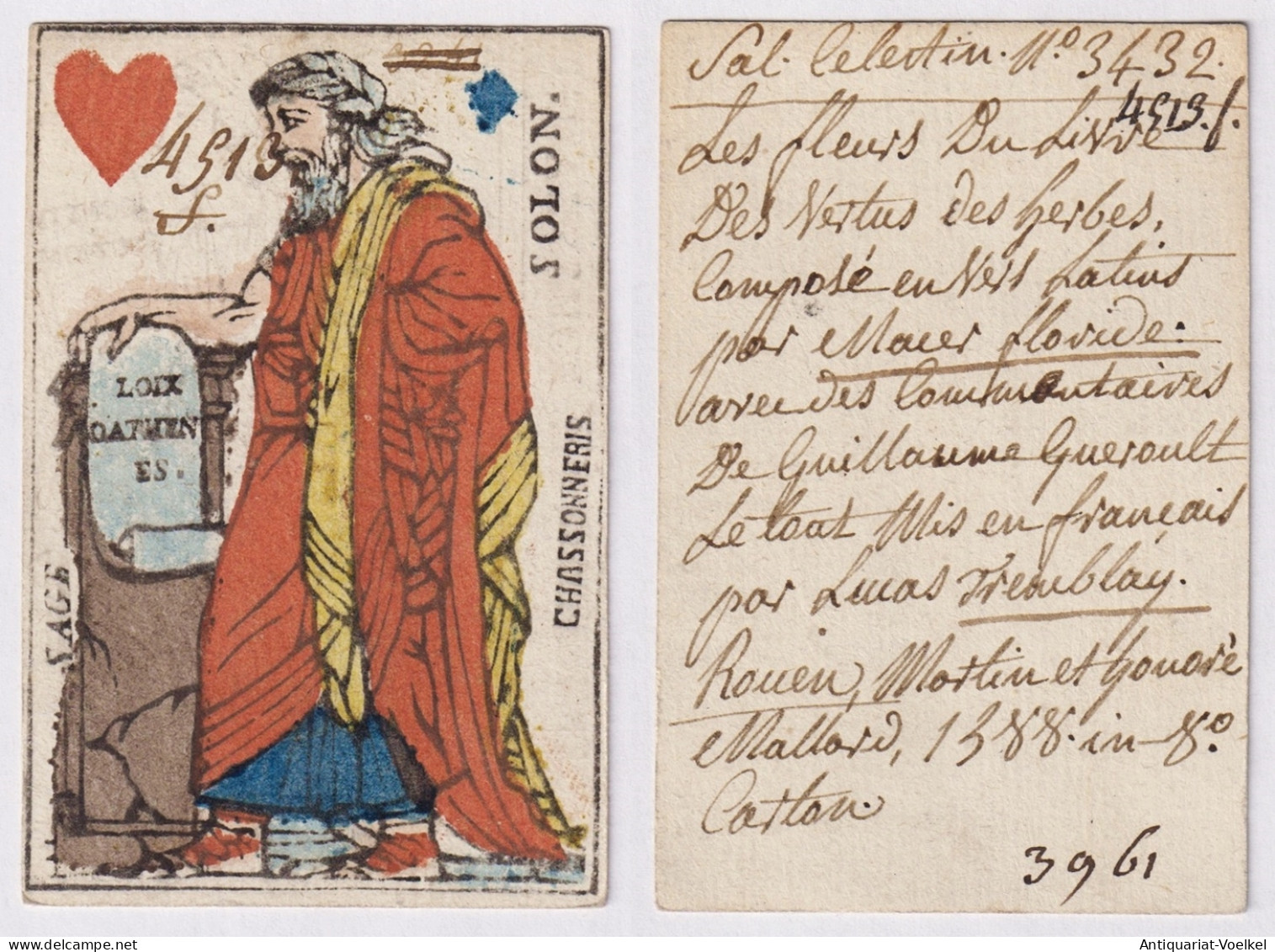 (Herz-Bube) - Jack Of Hearts / Valet De Coeur / Playing Card Carte A Jouer Spielkarte Cards Cartes - Giocattoli Antichi